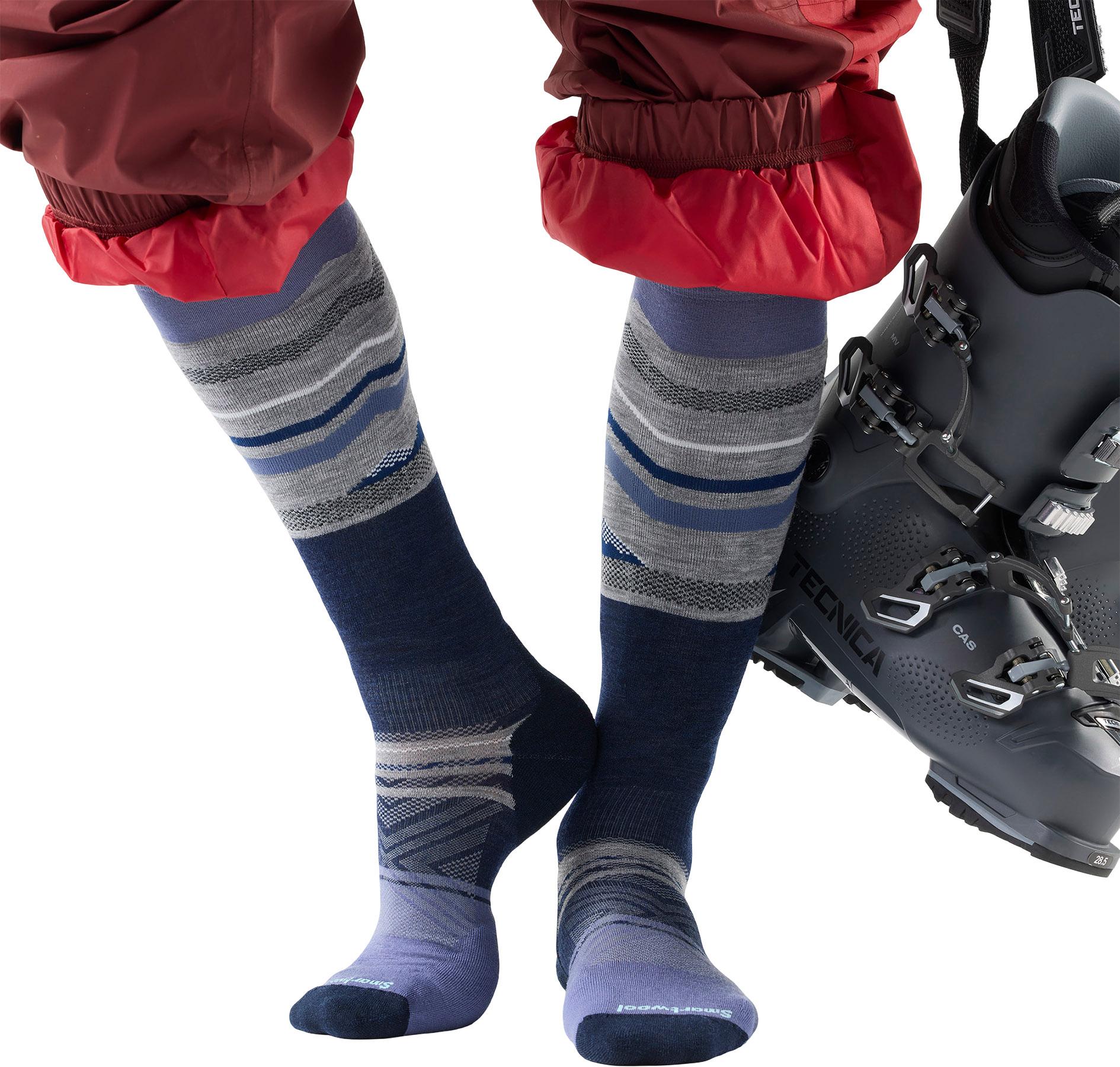 Numéro de l'image de la galerie de produits 2 pour le produit Chaussettes de ski à matelassage ciblé hauteur genou imprimé Expanding Horizons - Unisexe
