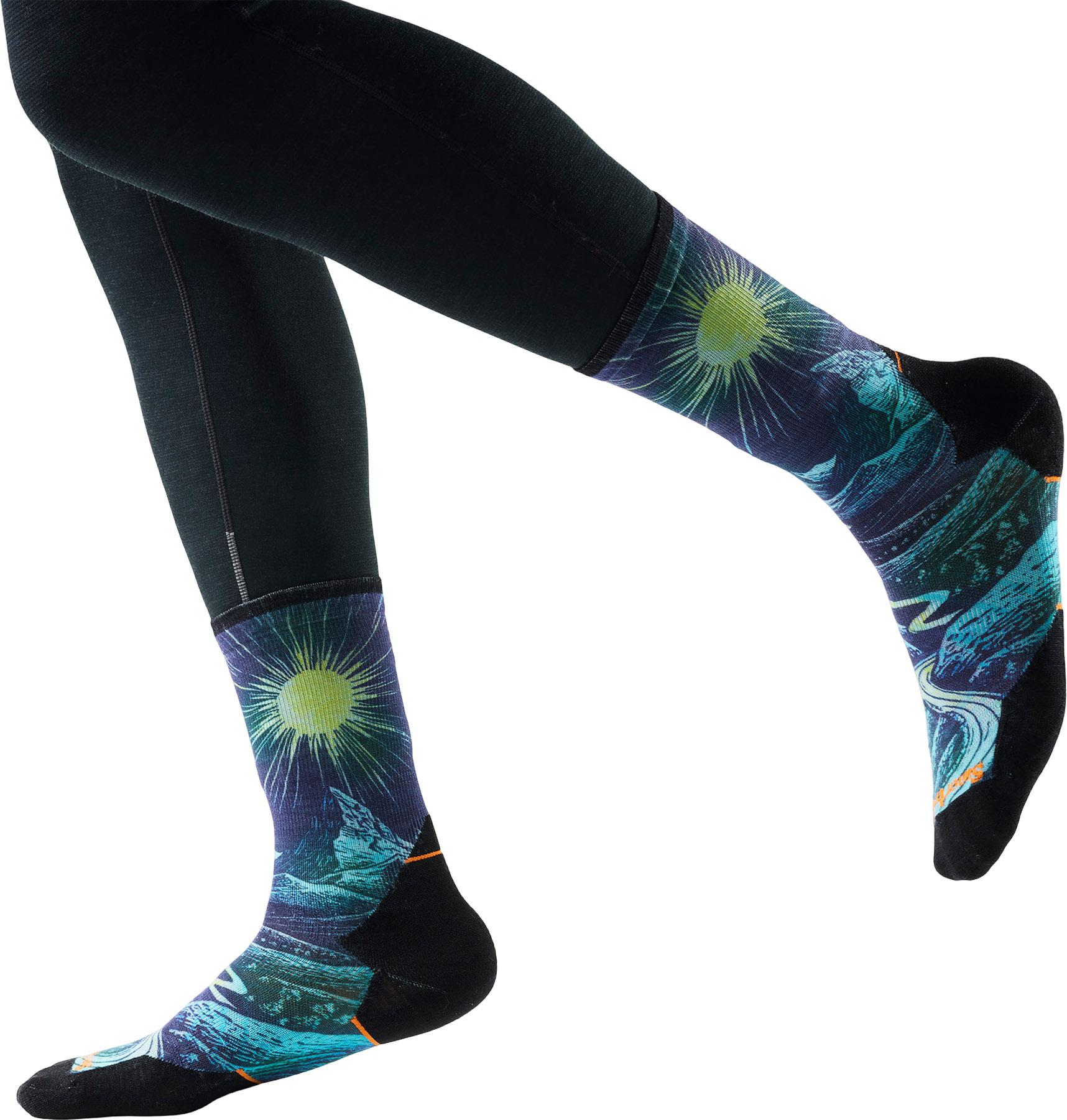 Product gallery image number 2 for product Trail Run Targeted Cushion Treeline Print Crew Socks - Men's