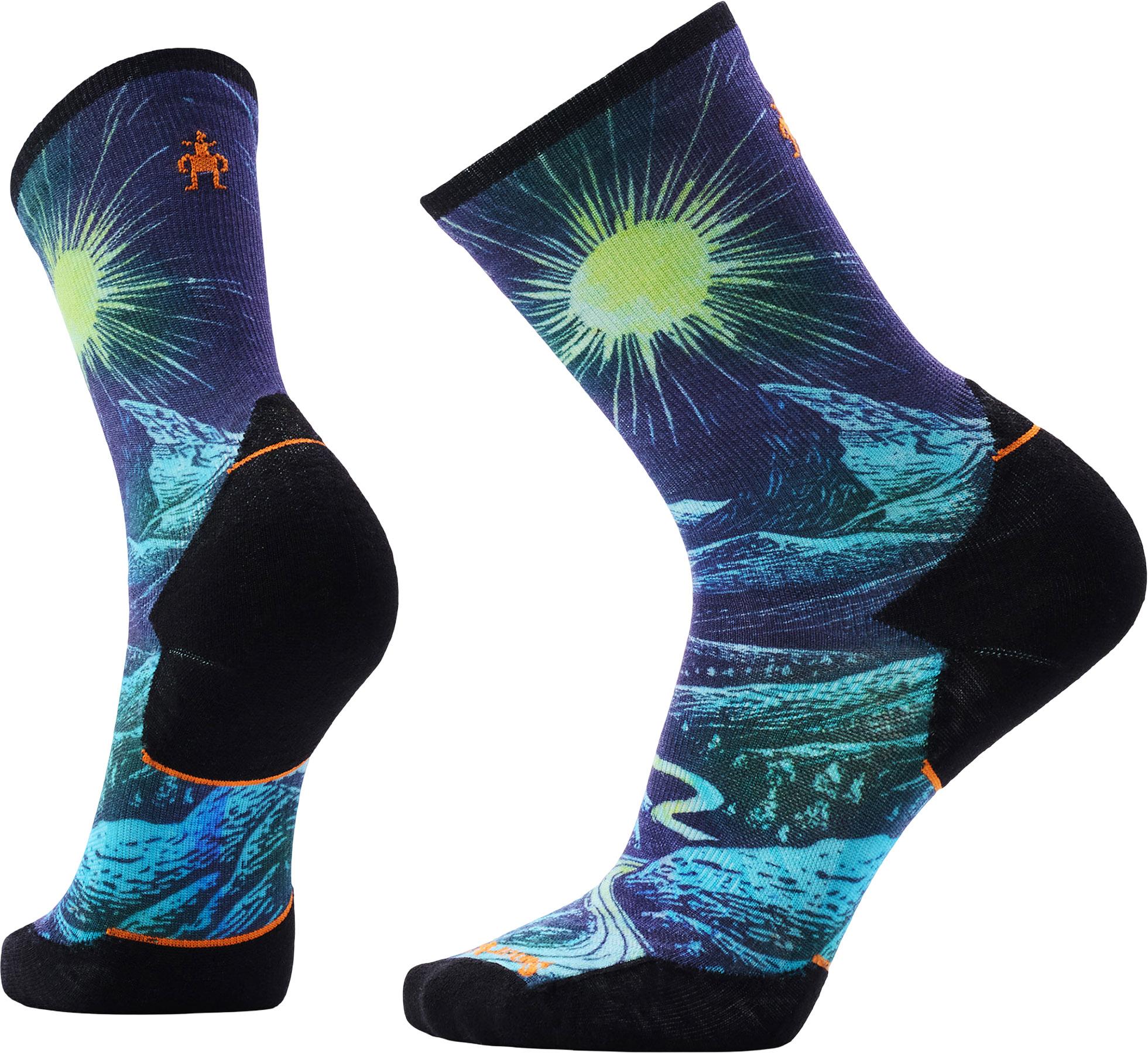 Product image for Trail Run Targeted Cushion Treeline Print Crew Socks - Men's