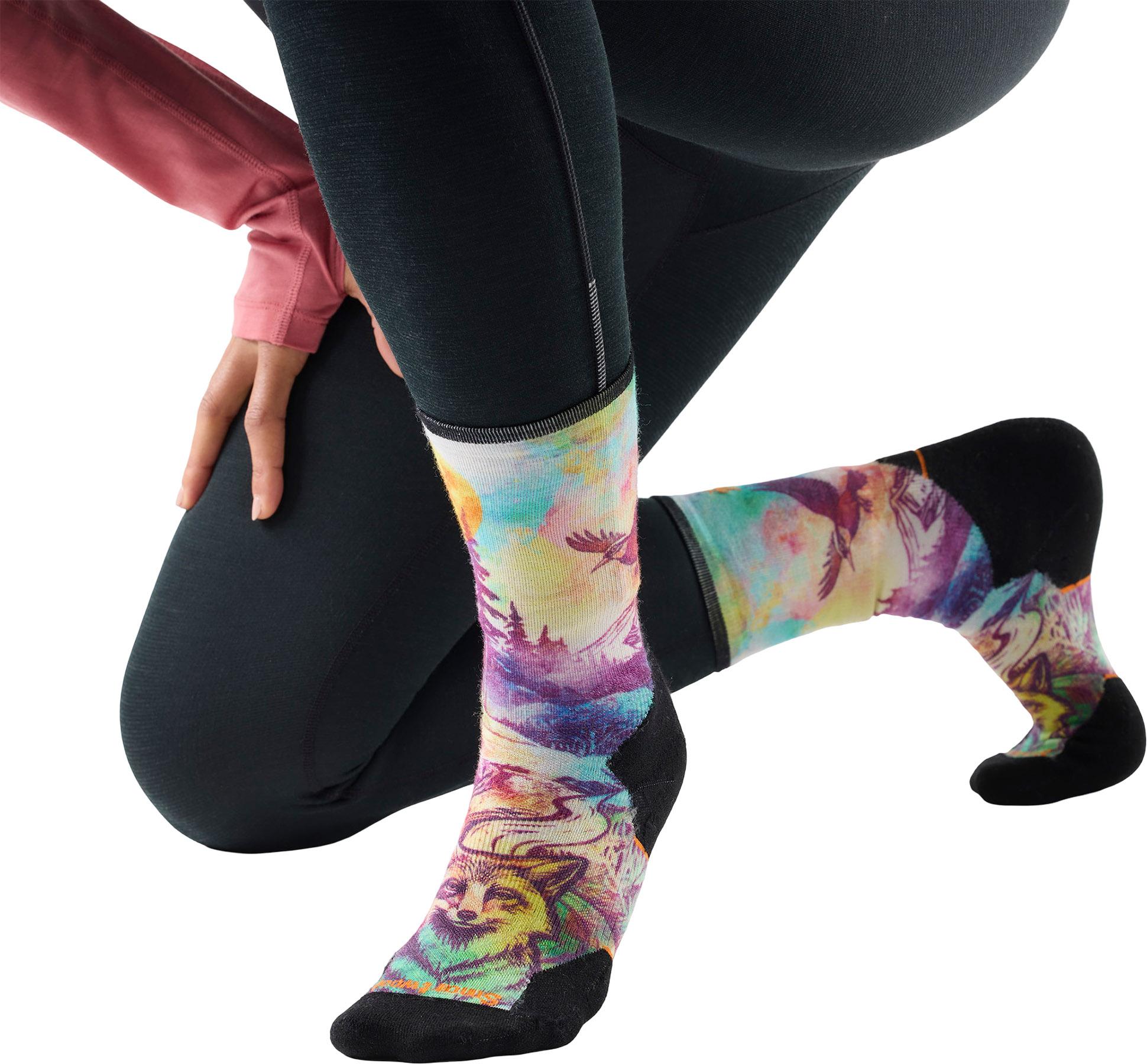 Product gallery image number 2 for product Trail Run Targeted Cushion Serene Peak Print Crew Socks - Women's