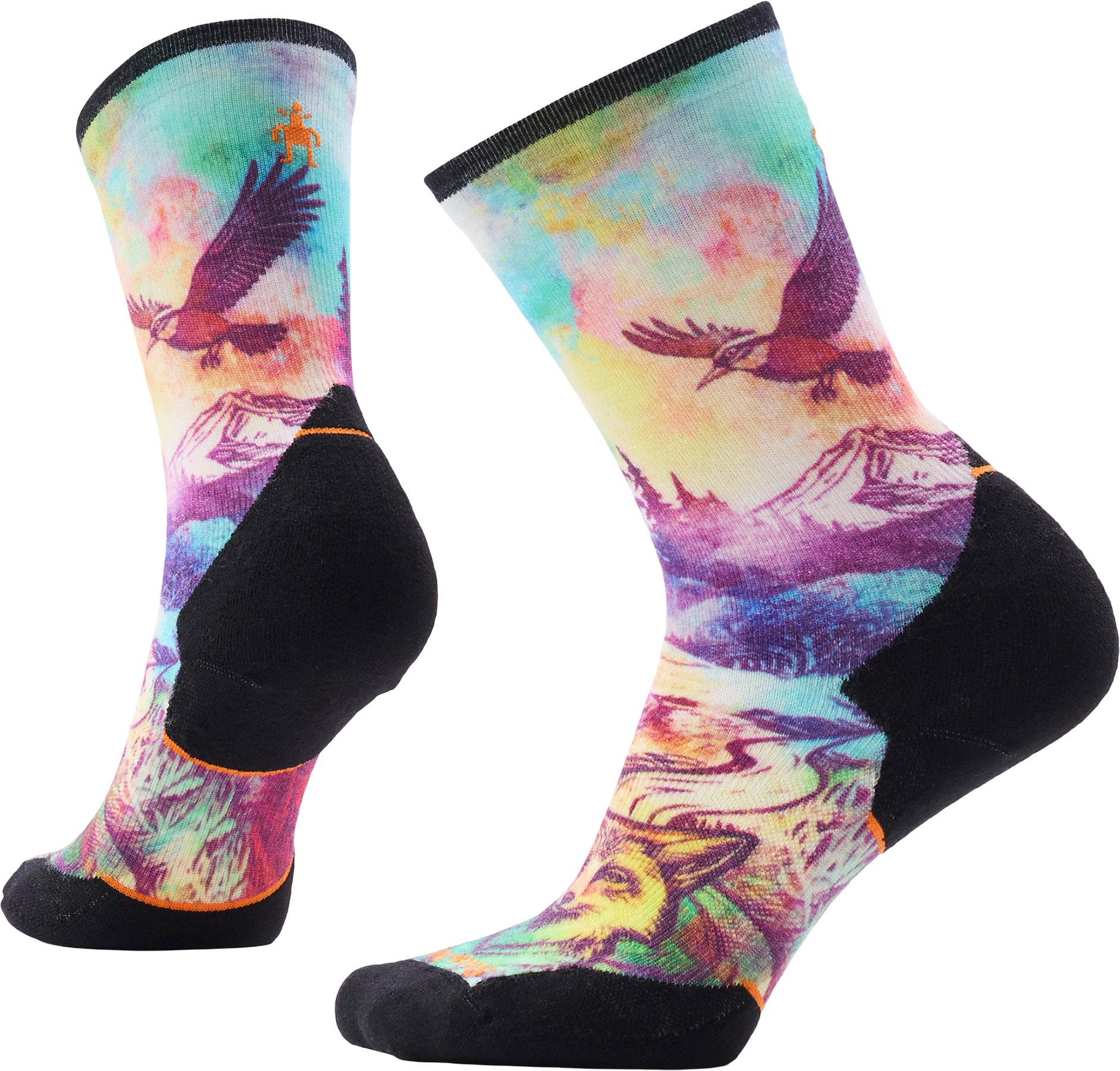 Product image for Trail Run Targeted Cushion Serene Peak Print Crew Socks - Women's