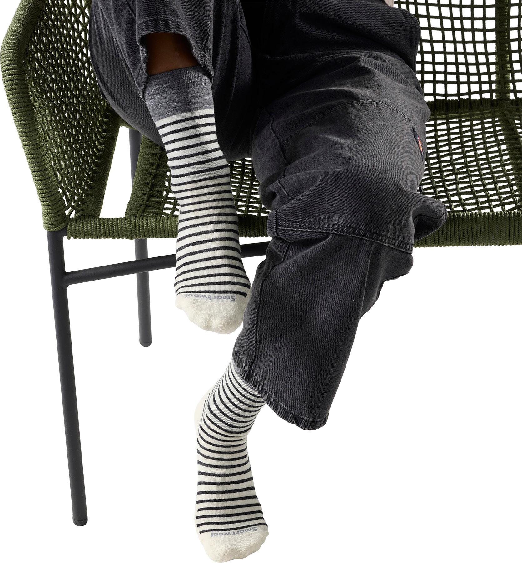 Product gallery image number 2 for product Everyday Pin Stripe Crew Socks - Women's