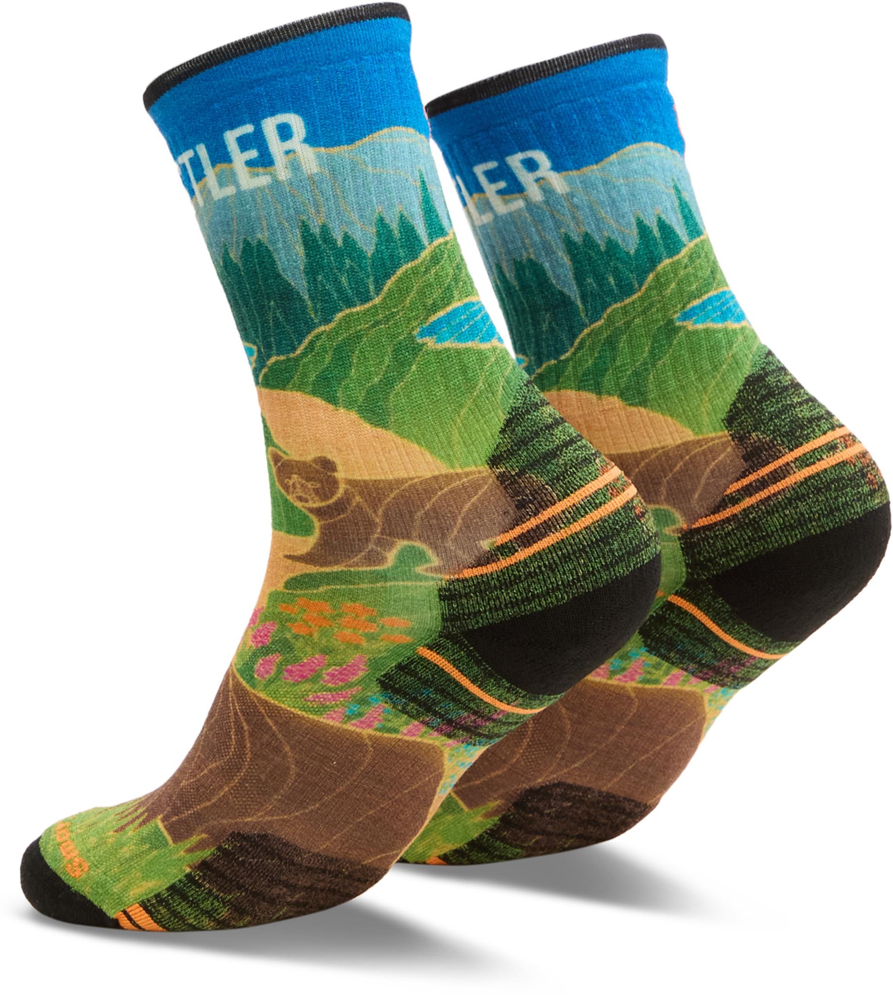 Product gallery image number 2 for product Hike Targeted Cushion Whistler Print Crew Socks - Unisex