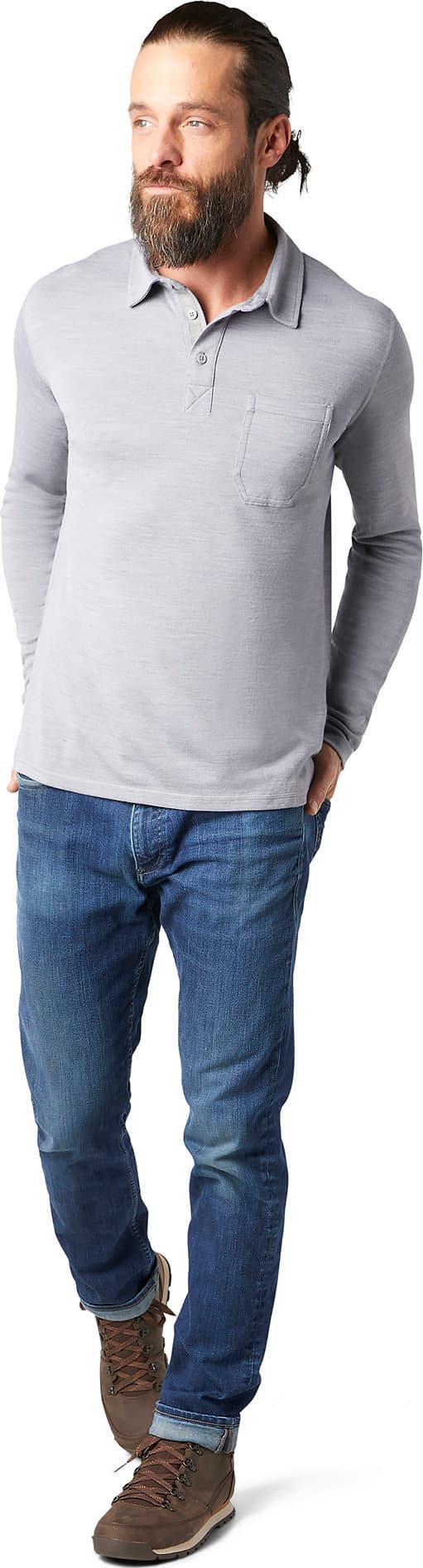 Product gallery image number 3 for product Merino Sport 250 Long Sleeve Polo - Men's