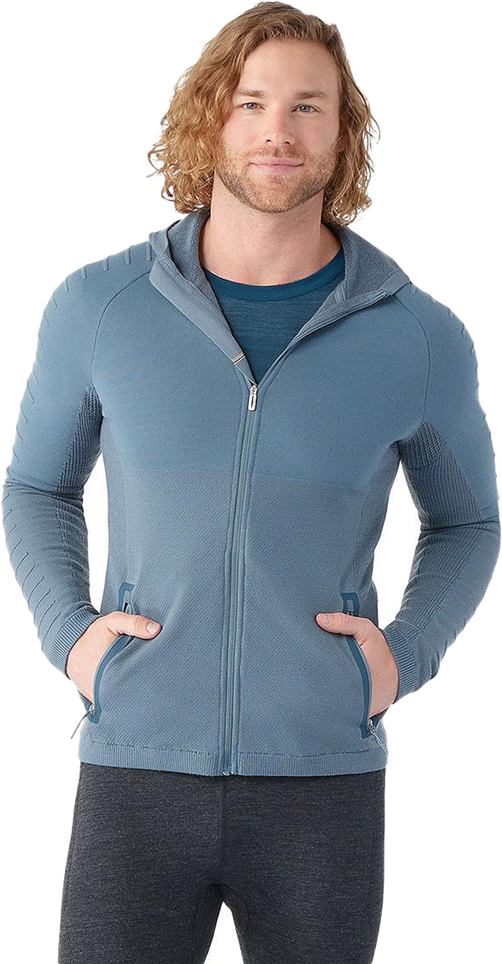 Numéro de l'image de la galerie de produits 3 pour le produit Chandail à capuchon en molleton à glissière pleine longueur mérinos Intraknit - Homme