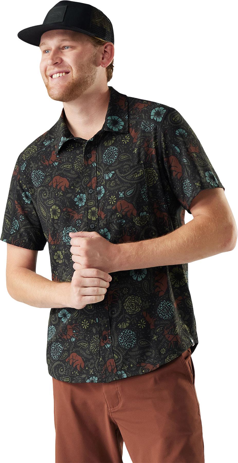 Product gallery image number 2 for product Printed Short Sleeve Button Down Shirt - Men's