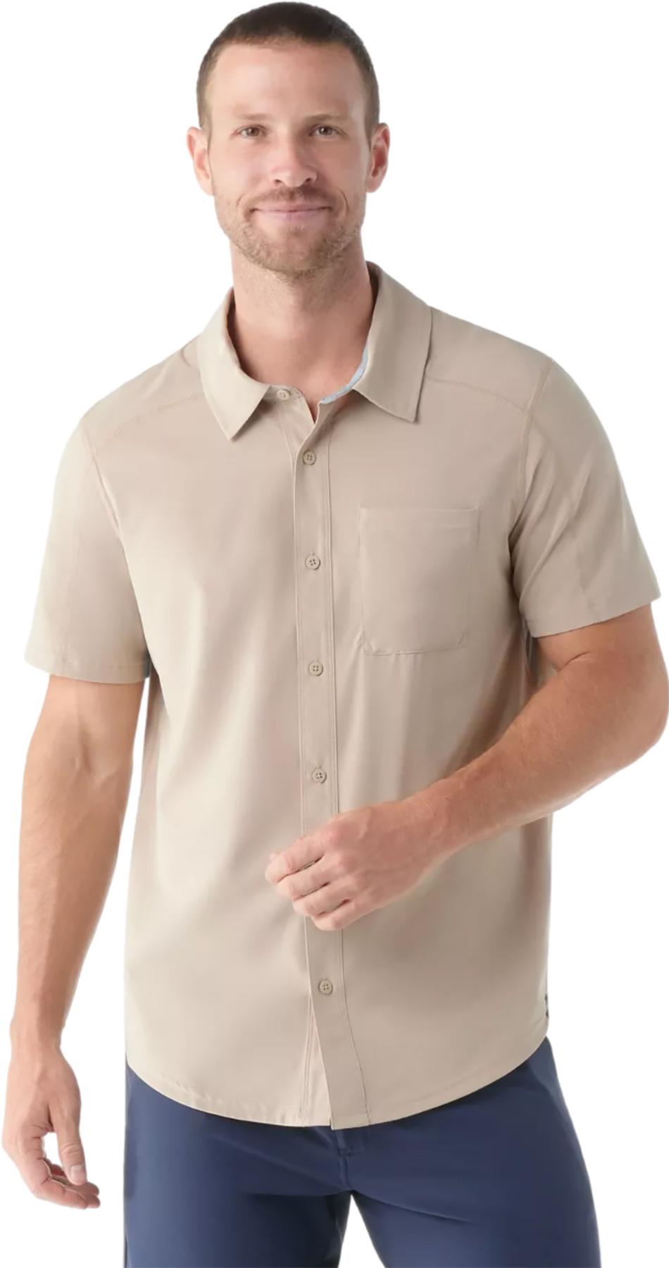 Product gallery image number 3 for product Printed Short Sleeve Button Down Shirt - Men's