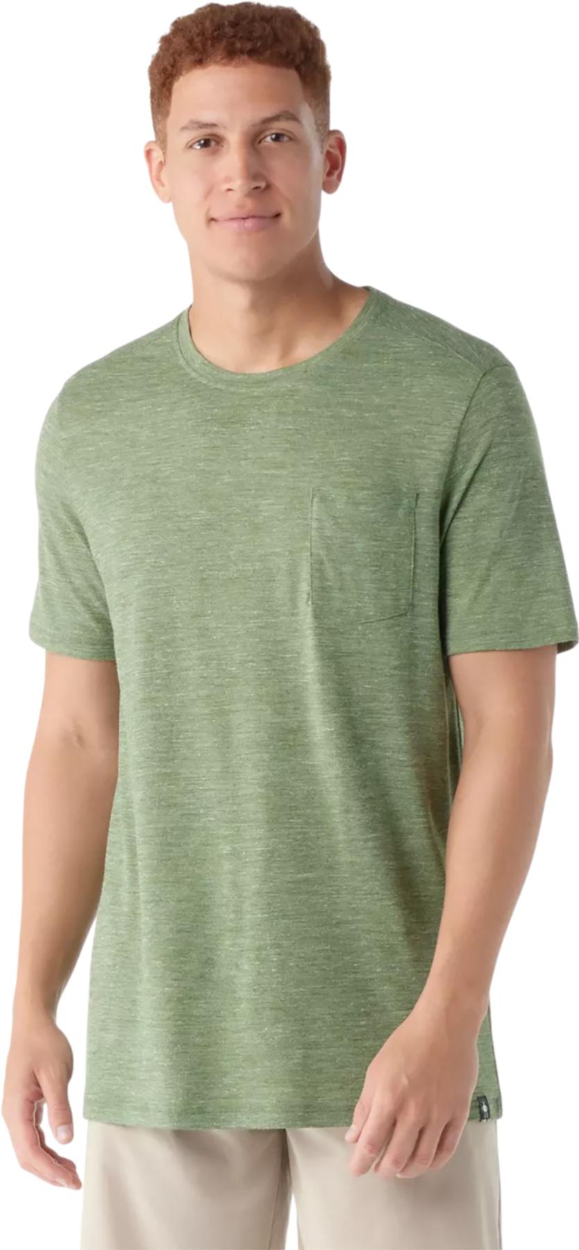 Product gallery image number 3 for product T-shirt à poche en mélange de chanvre et mérinos - Homme