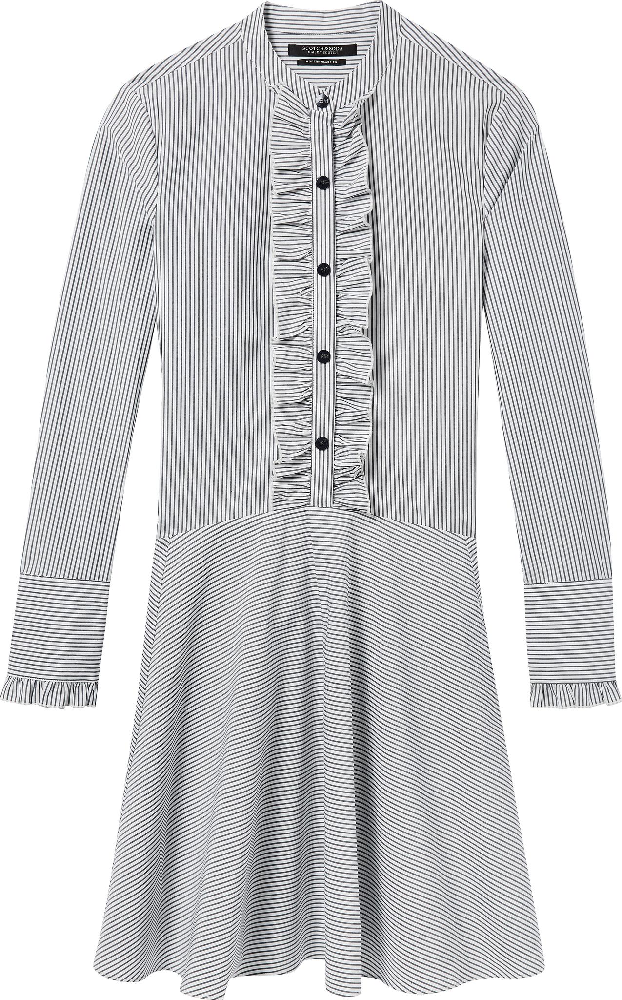 Product gallery image number 1 for product Ruffle Cotton Shirt Dress - Women's