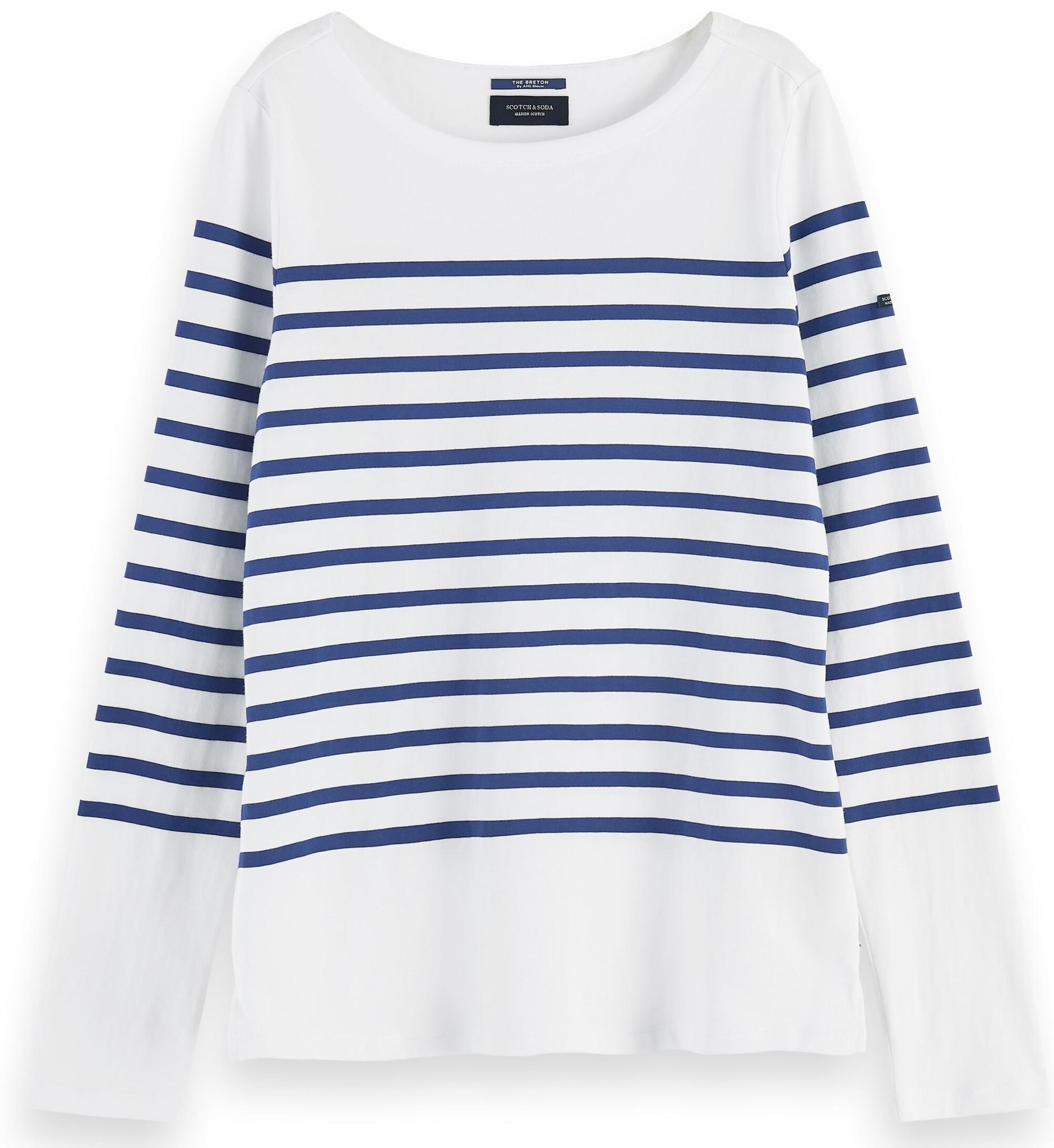 Product gallery image number 1 for product 100% Cotton Long Sleeve Breton T-Shirt - Women's