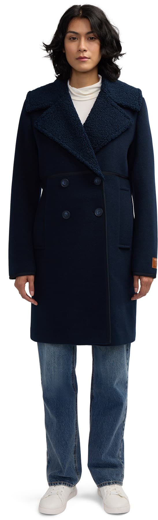 Product gallery image number 2 for product Runa Sherpa Collar Peacoat - Women's