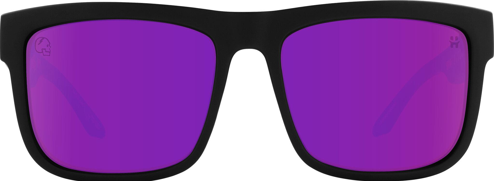 Product gallery image number 5 for product Discord Sunglasses - Slayco Matte Black Viper Frame - Happy Bronze Purple Spectra Mirror Lens