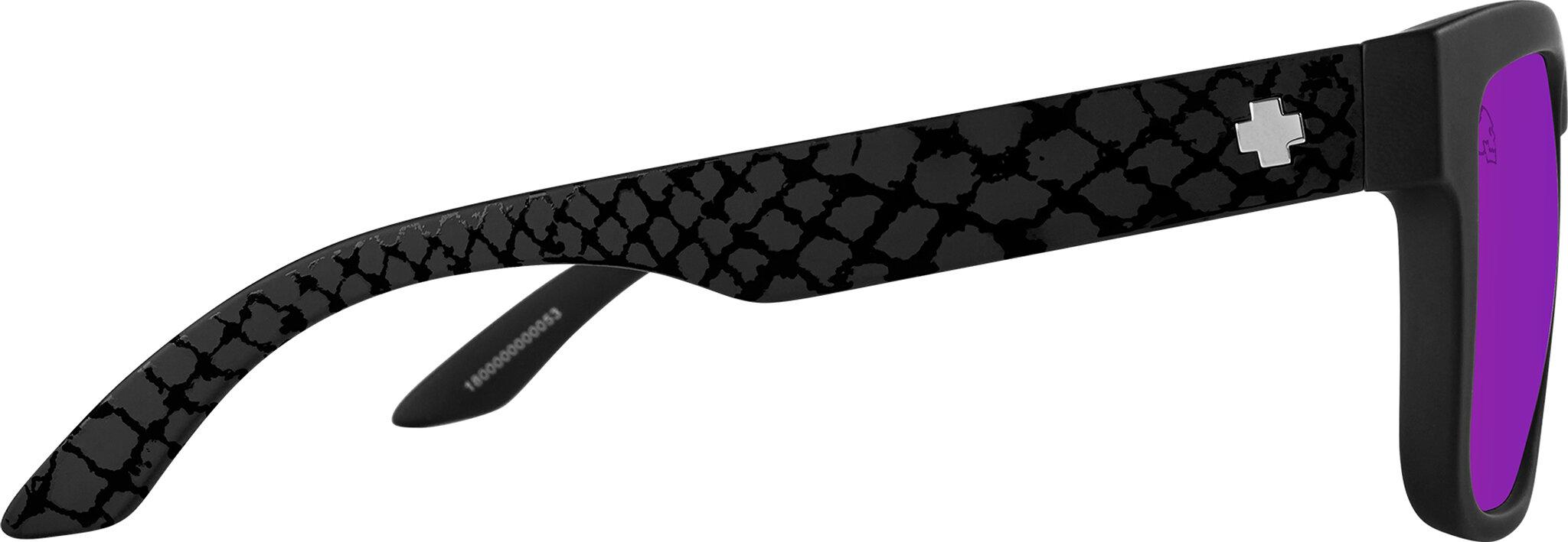 Product gallery image number 4 for product Discord Sunglasses - Slayco Matte Black Viper Frame - Happy Bronze Purple Spectra Mirror Lens
