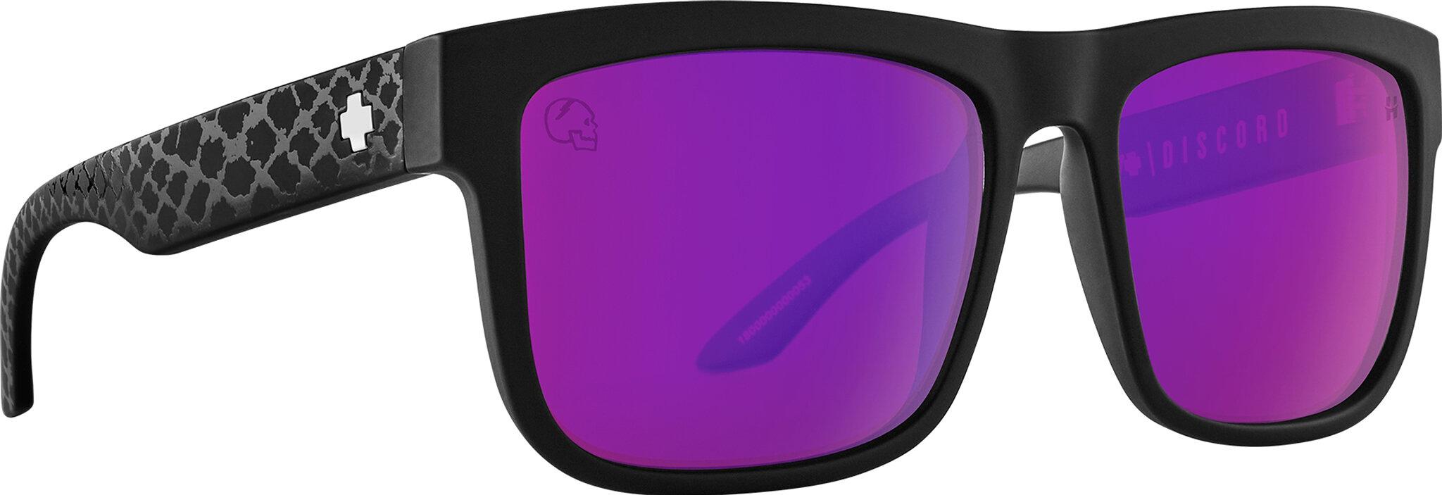Product image for Discord Sunglasses - Slayco Matte Black Viper Frame - Happy Bronze Purple Spectra Mirror Lens