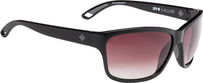 Product gallery image number 4 for product Allure Sunglasses - Black Frame - Happy Merlot Fade Lens - Women's