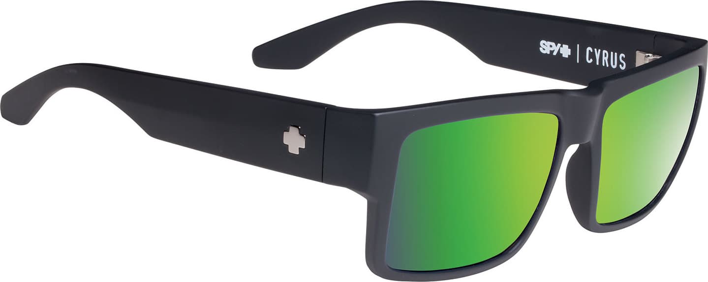 Product image for Cyrus Sunglasses - Matte Black Frame - Happy Bronze Polarised with Green Spectra Lens - Men's
