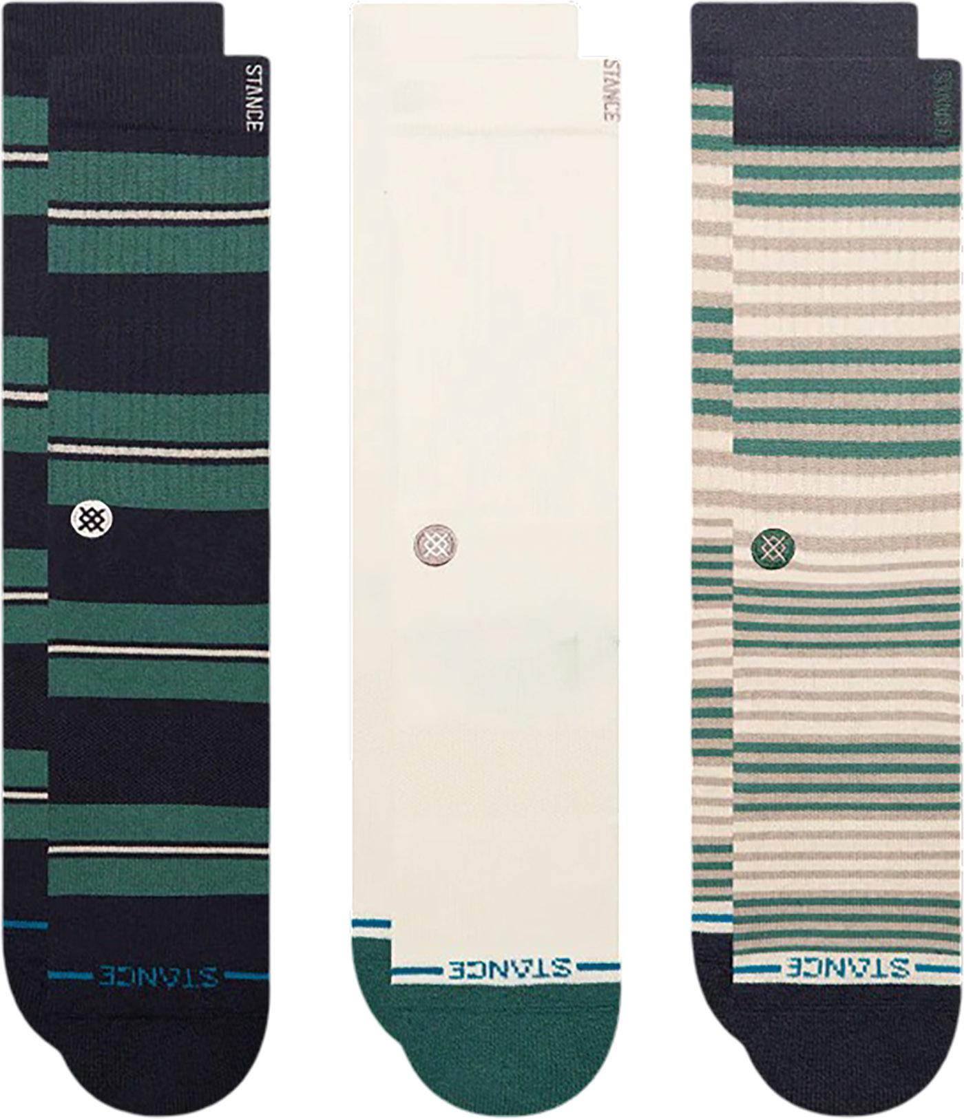 Image de produit pour Chaussettes mi-mollet à rayures Caesar Paquet de 3 - Unisexe