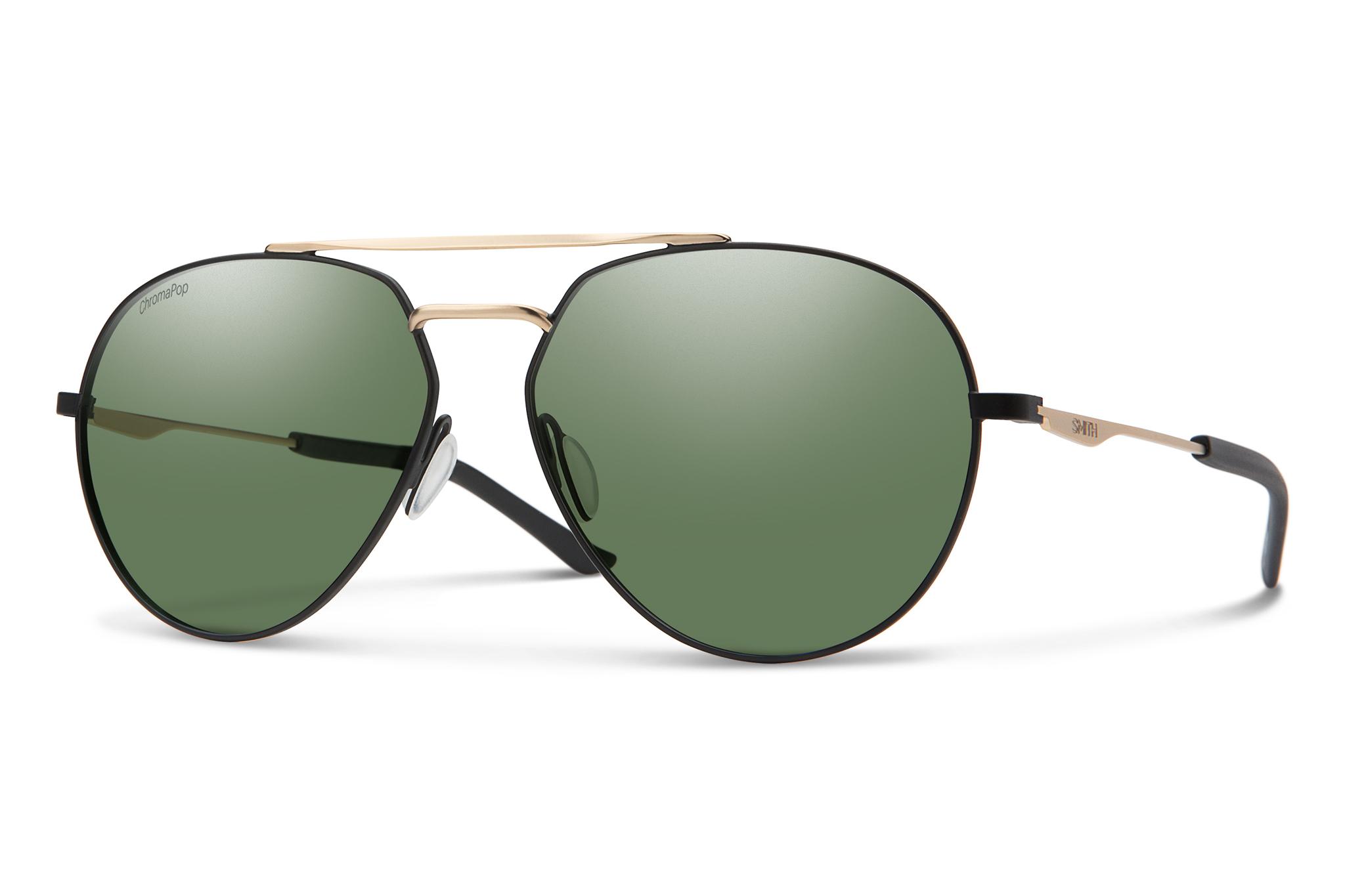 Product gallery image number 1 for product Westgate Sunglasses - Matte Black - Gold Frame - ChromaPop™ Polarized Gray Green Lens