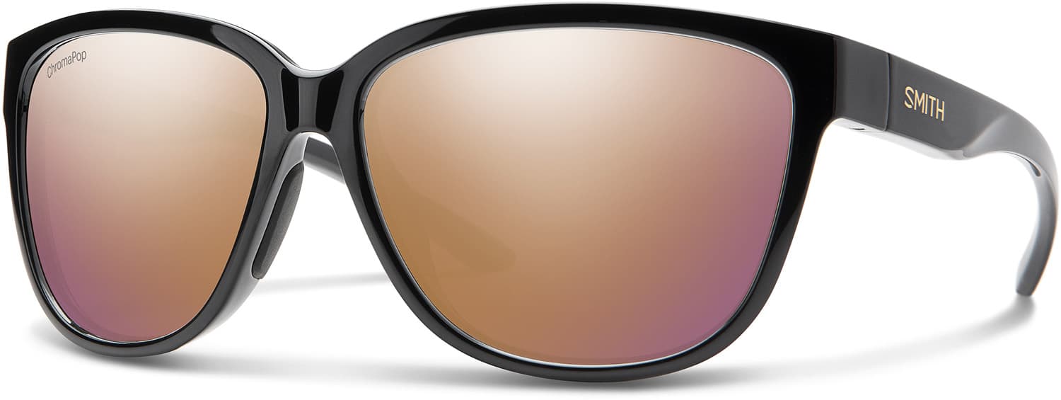 Product gallery image number 1 for product Monterey Sunglasses - Black Gold Frame - ChromaPop Rose Gold Mirror - Women's