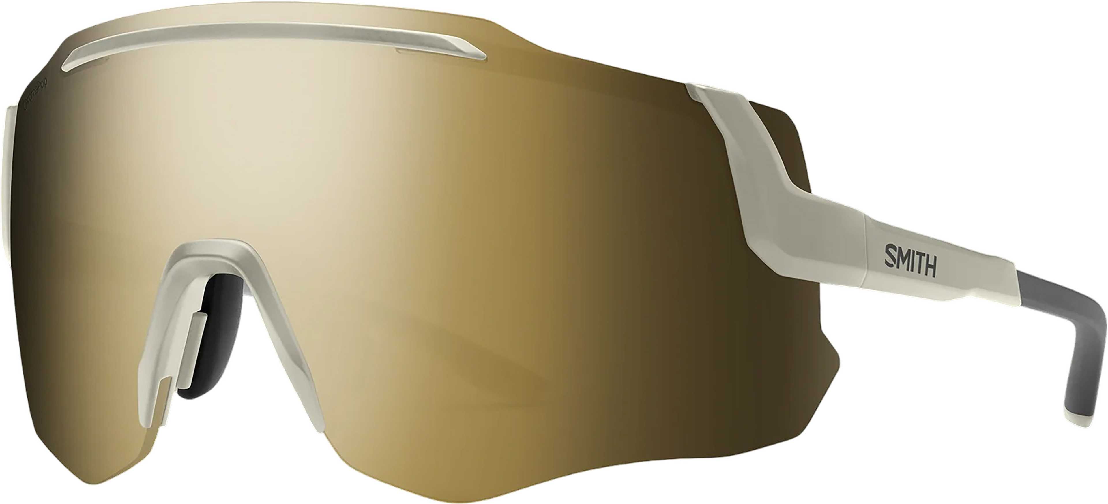 Matte Bone - Chromapop Black Gold Mirror Lense - Clear Spare Lense