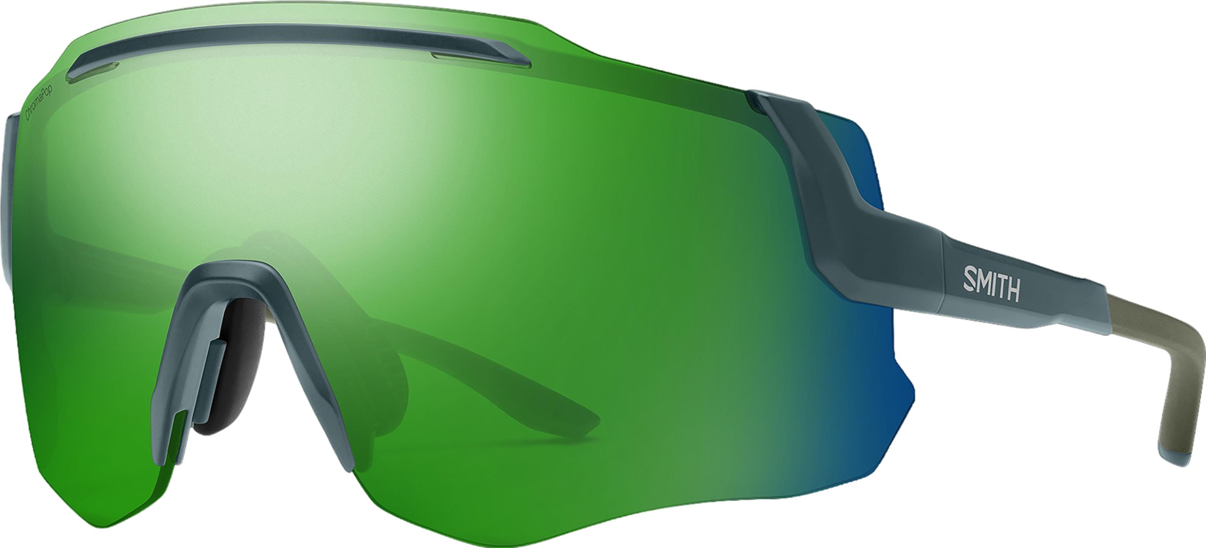 Product gallery image number 1 for product Momentum Sunglasses - Matte Stone/Moss - ChromaPop Green Mirror Lens - Unisex