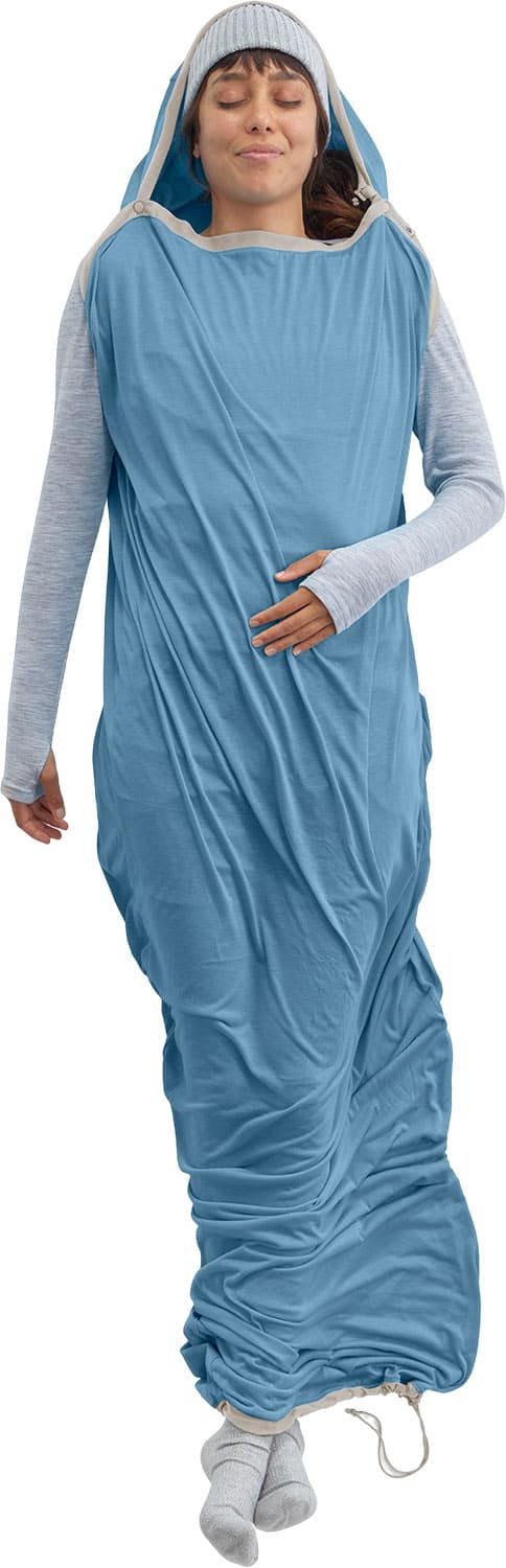 Product gallery image number 4 for product Breeze Lightweight Sleeping Bag Liner with Pillow Sleeve - Rectangular