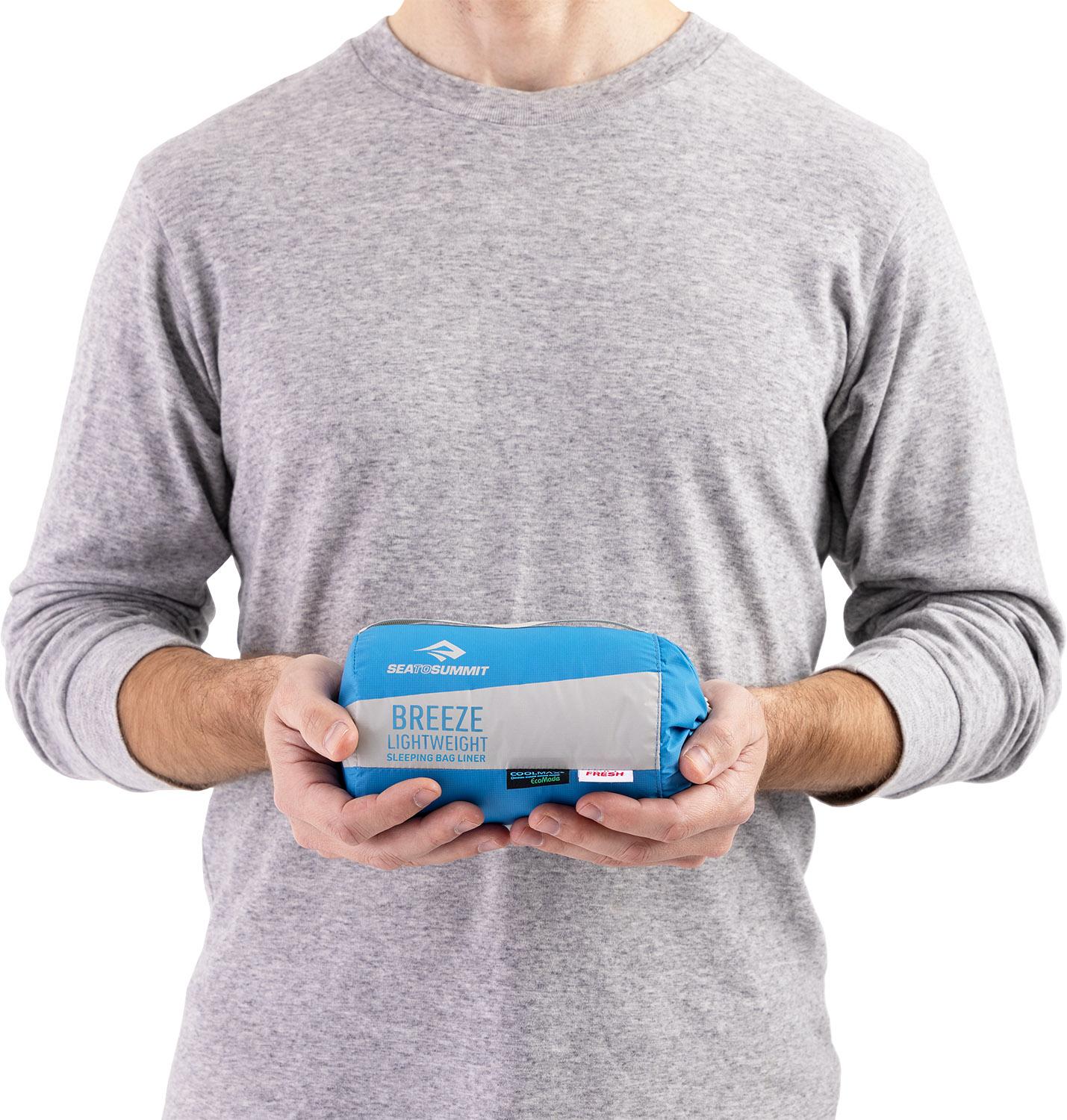 Product gallery image number 5 for product Breeze Lightweight Sleeping Bag Liner with Pillow Sleeve - Rectangular