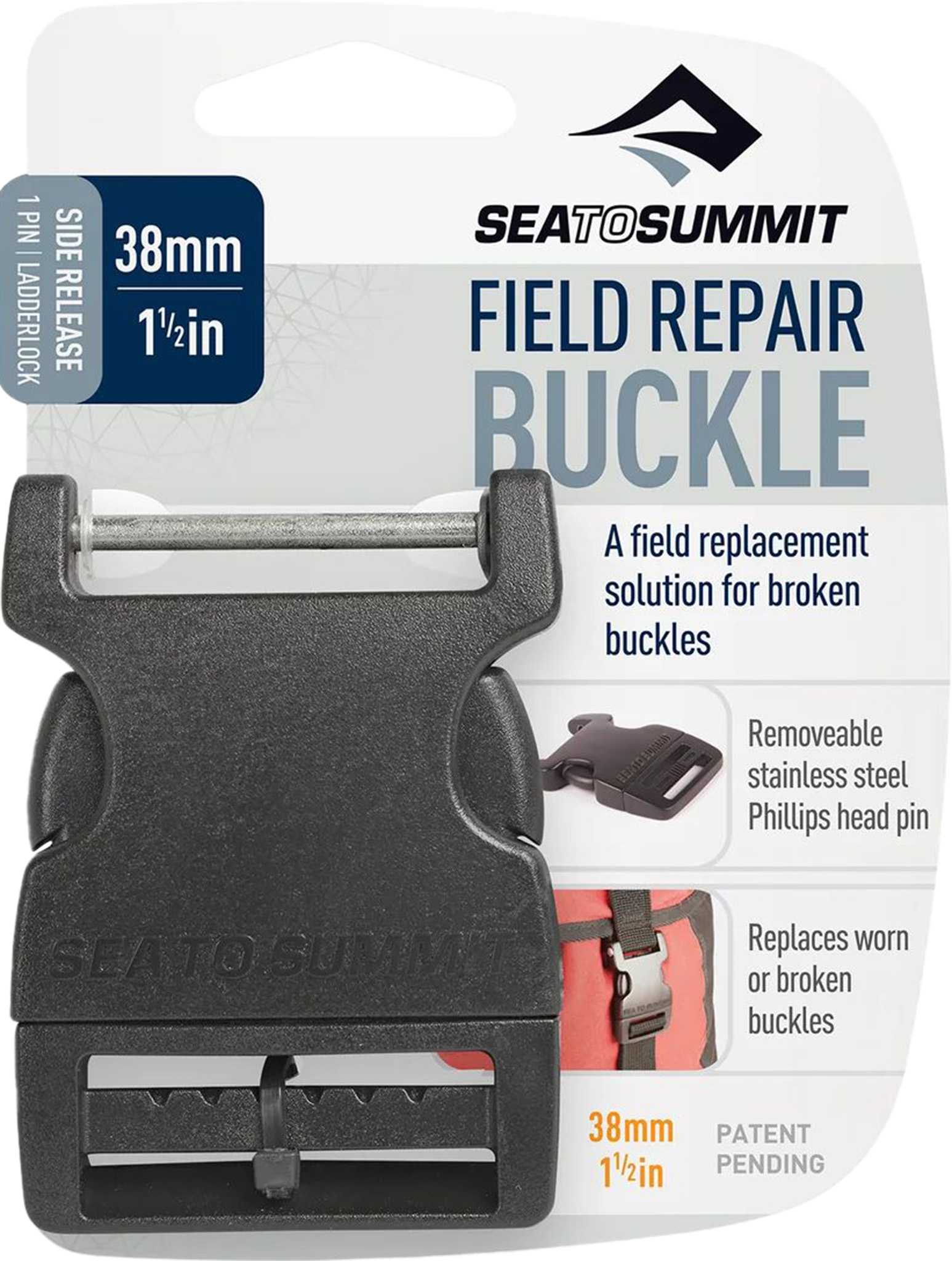 Product image for Side Release Field Repair Buckle with Removable Pin 38mm