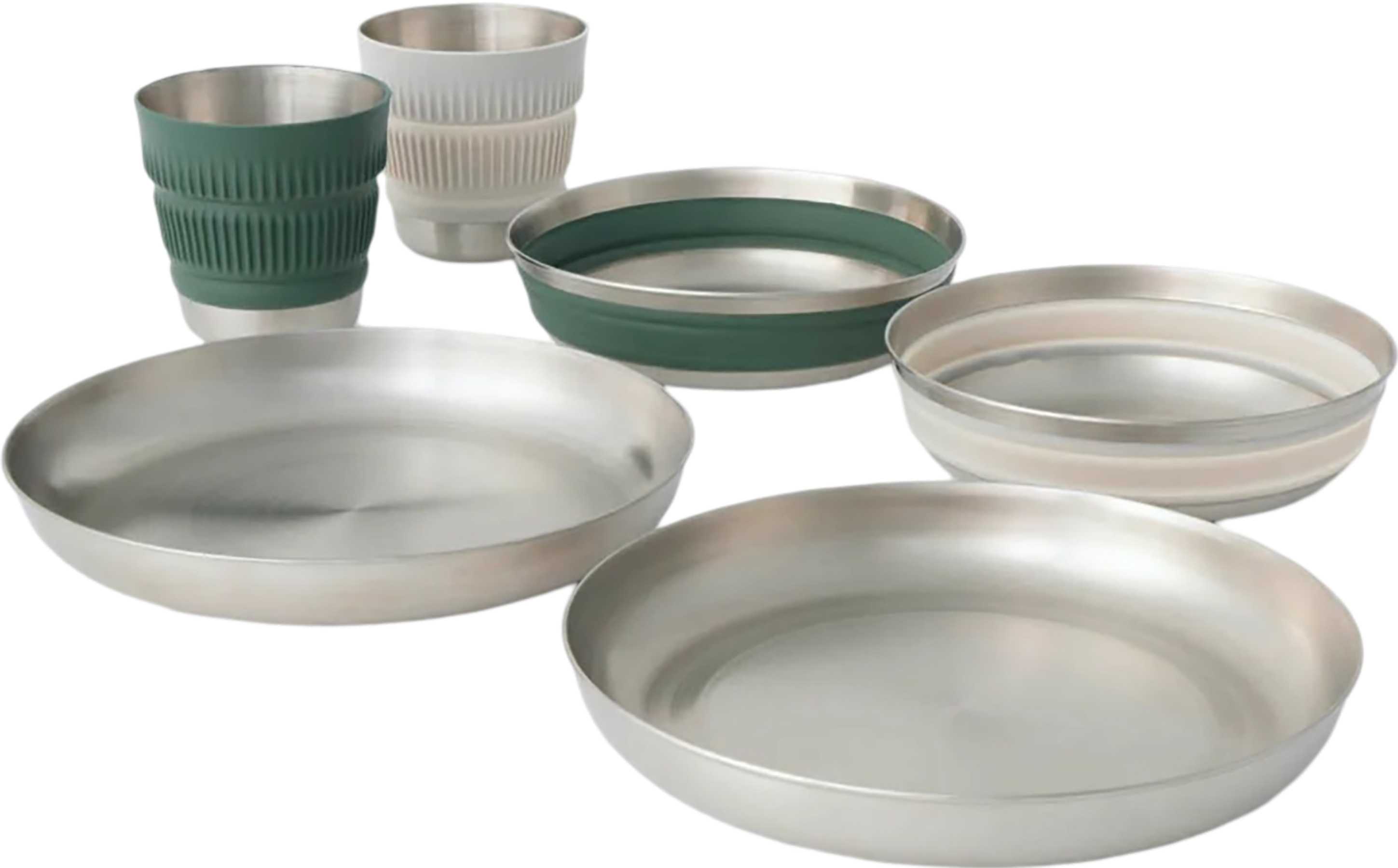 Product image for Detour 6 Piece Stainless Steel Collapsible Dinnerware Set 