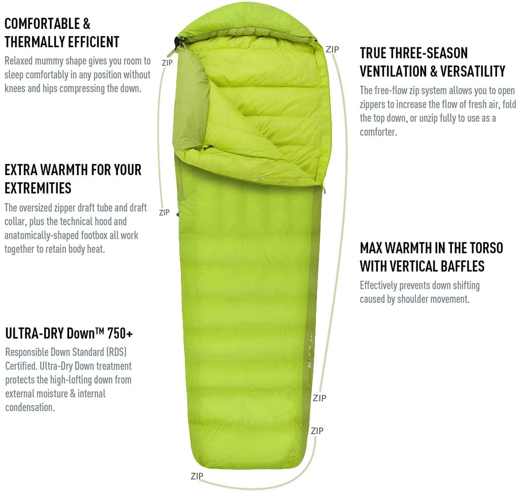 Product gallery image number 3 for product Ascent AcII Down Sleeping Bag - (15°F) - Long