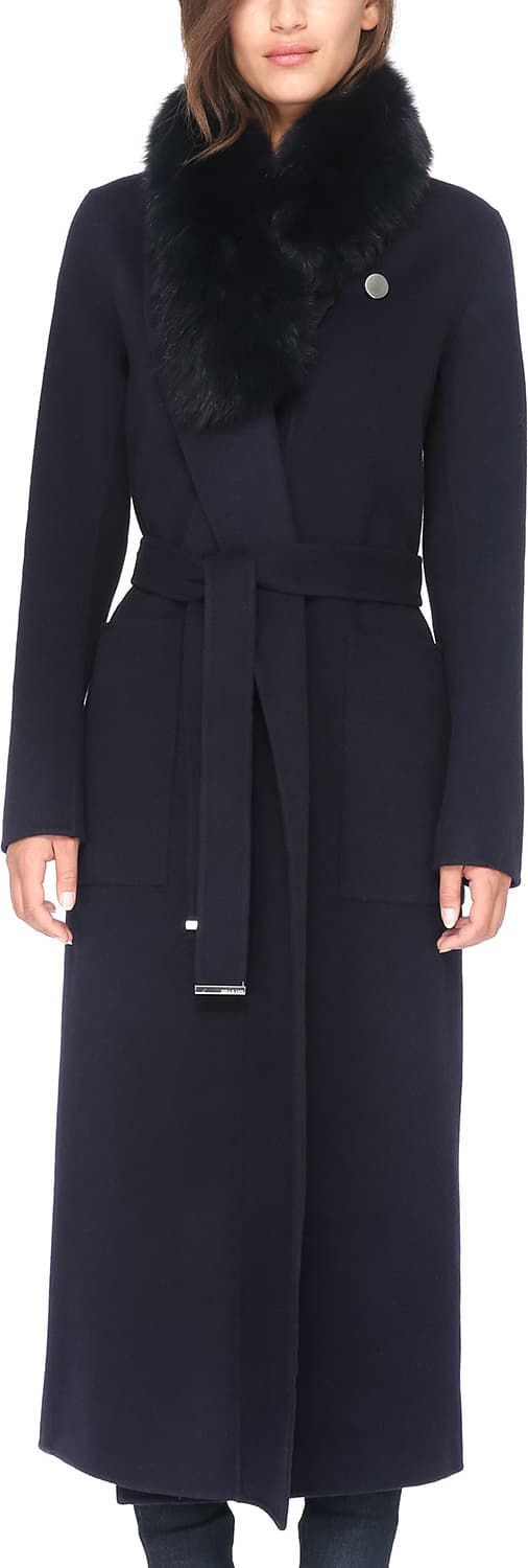 Product gallery image number 1 for product Daphne Wool Coat - Fox Fur - Women's