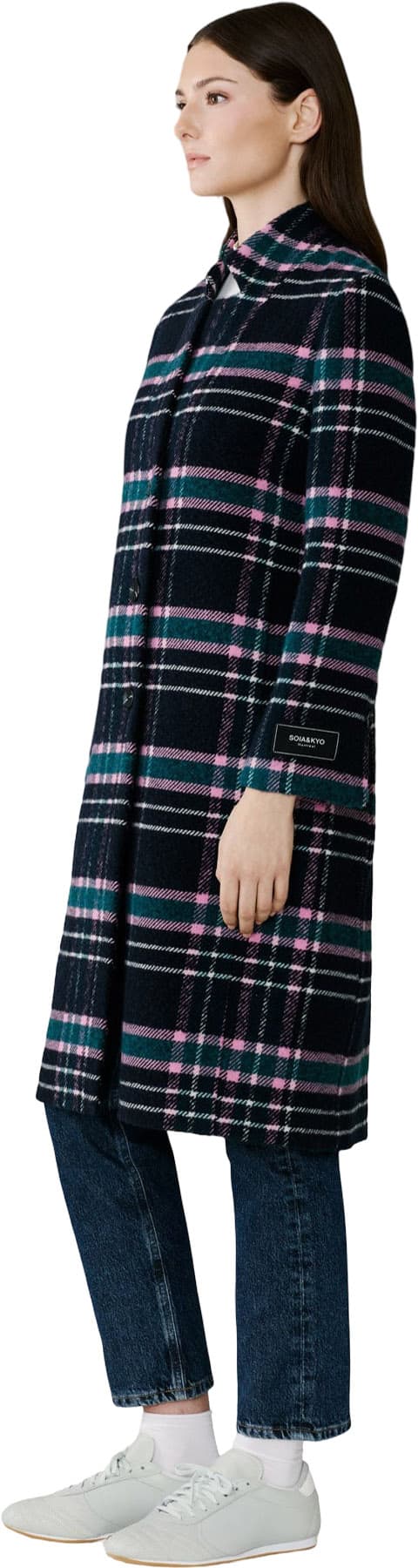 Product gallery image number 2 for product Daine-C Plaid Midi Coat - Women's