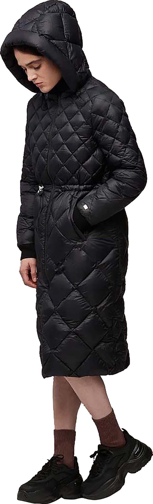 Product gallery image number 4 for product Aime Sustainable Calf-Length Lightweight Down Coat with Hood - Women's