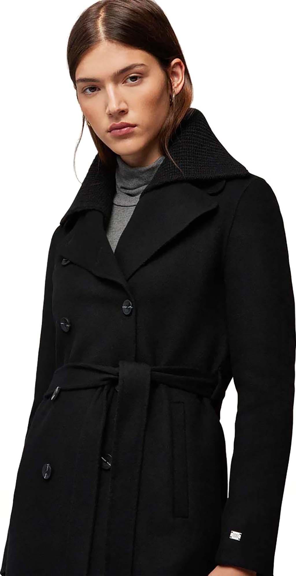 Product gallery image number 3 for product Anna Double-Face Wool Coat with Detachable Chunky Knit Collar - Women's