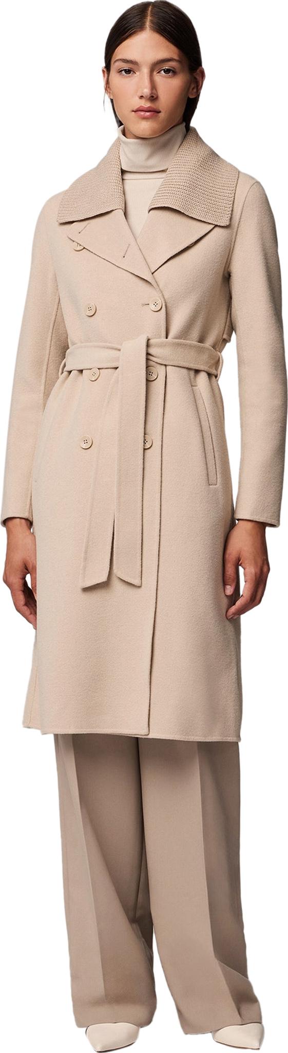 Image de produit pour Manteau en laine double face avec col en maille amovible Anna - Femme