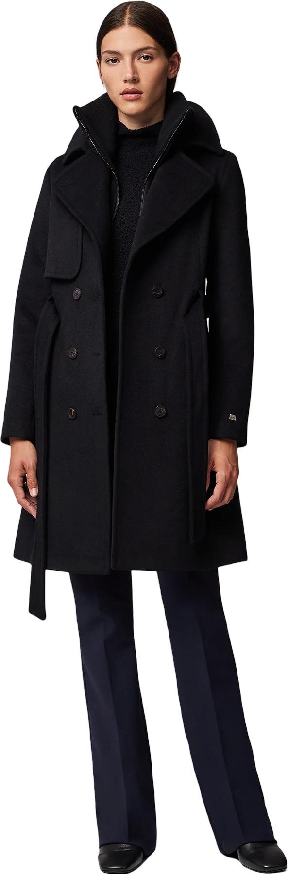 Numéro de l'image de la galerie de produits 3 pour le produit Manteau classique semi-ajusté en laine avec plastron amovible Fabianne-C - Femme