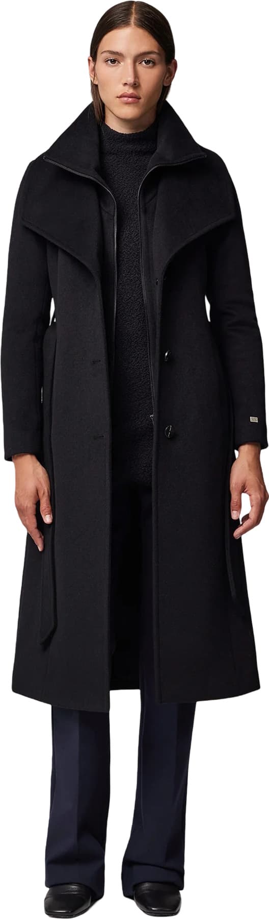 Product gallery image number 2 for product Ilana Slim-Fit Classic Wool Coat with Bib Collar - Women's