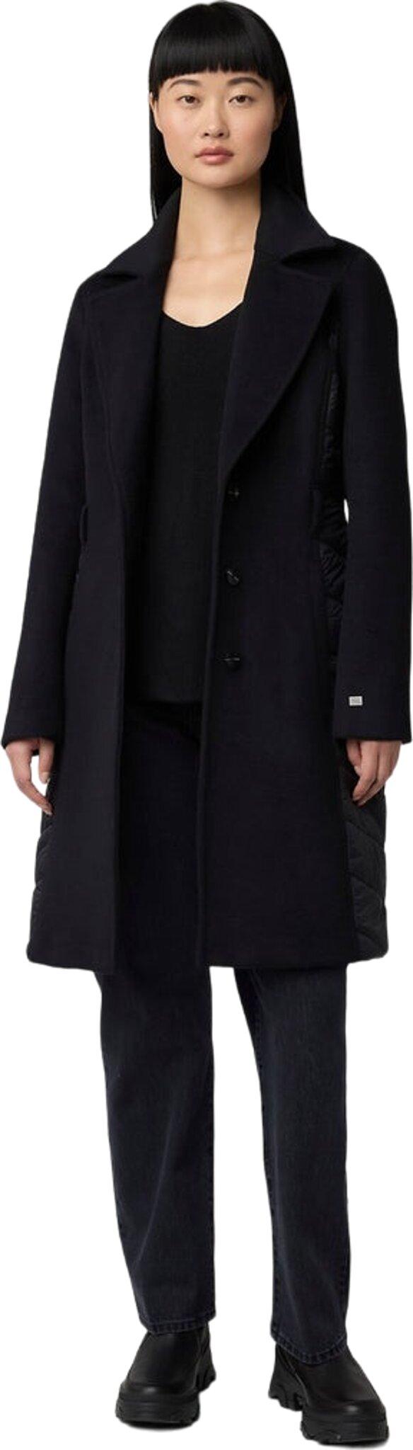 Product gallery image number 3 for product Adeline Slim-Fit Mixed Media Wool Coat with Removable Bib and Hood - Women's