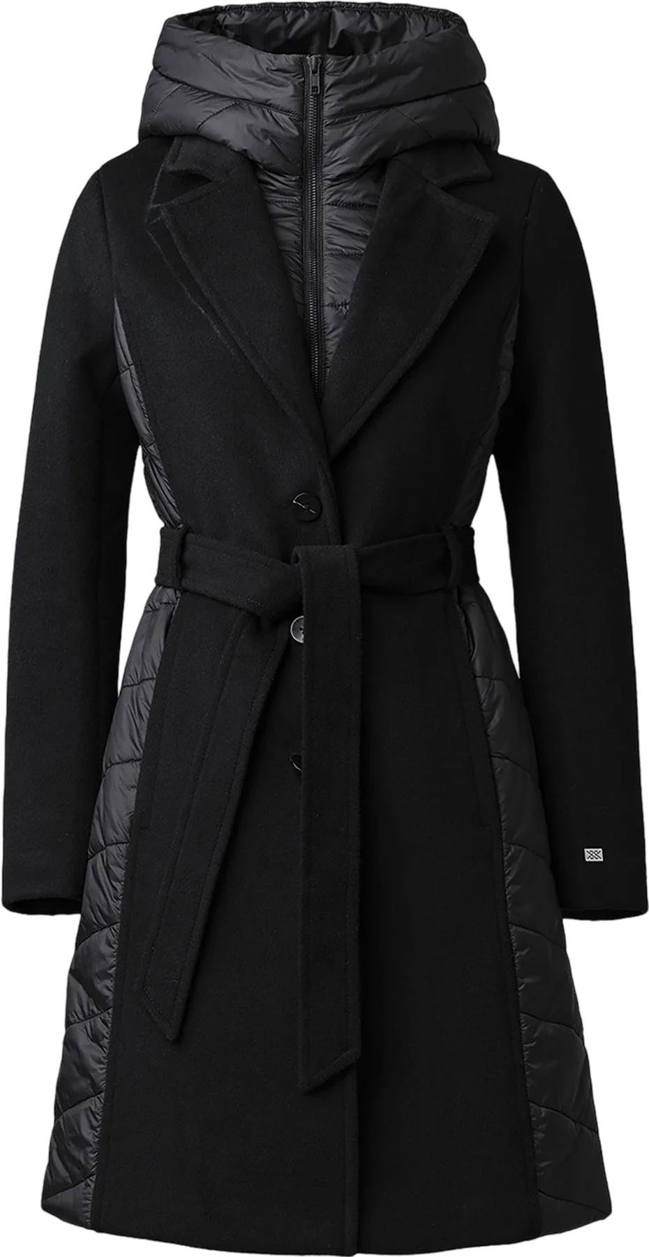 Product gallery image number 9 for product Adeline Slim-Fit Mixed Media Wool Coat with Removable Bib and Hood - Women's
