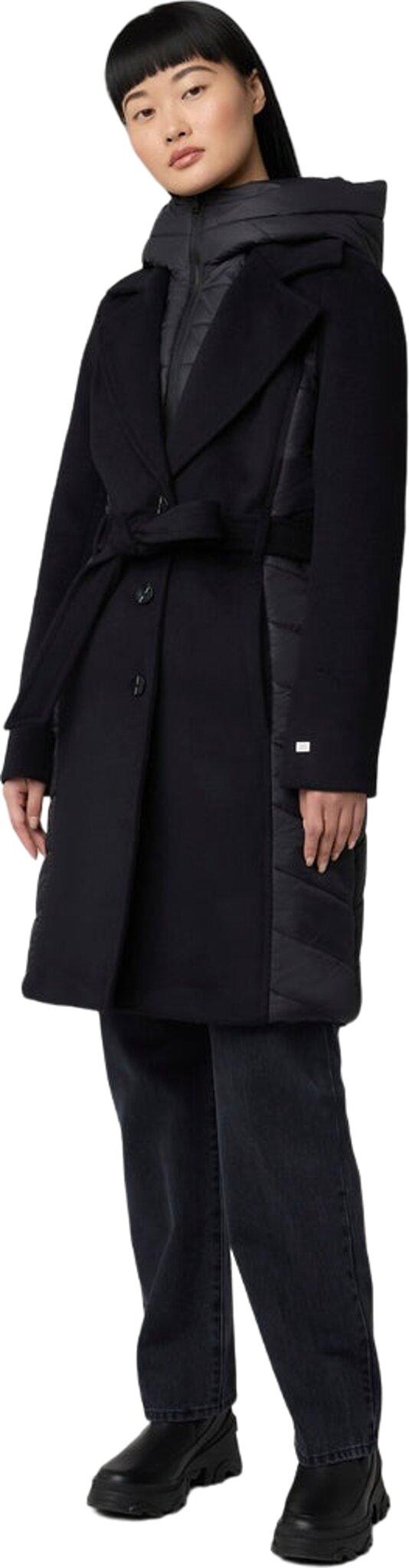 Product gallery image number 5 for product Adeline Slim-Fit Mixed Media Wool Coat with Removable Bib and Hood - Women's