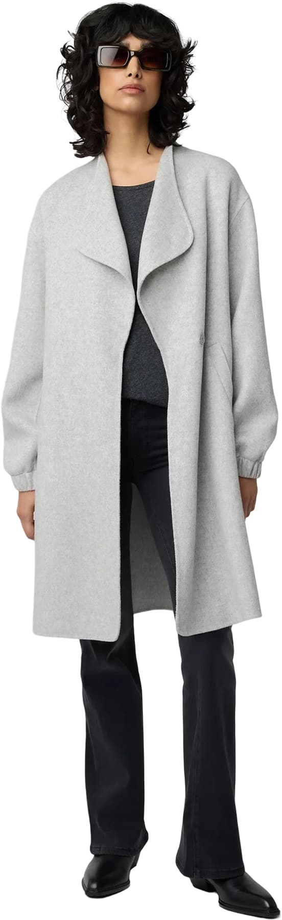 Image de produit pour Manteau à martingale décontracté en laine double face Suzie - Femme