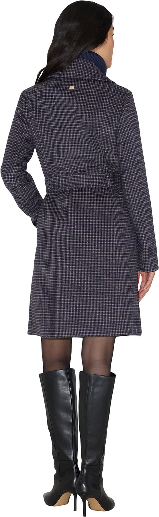 Product gallery image number 4 for product Fabianne-MC Mini-Check Wool Trench Coat with Bib - Women's