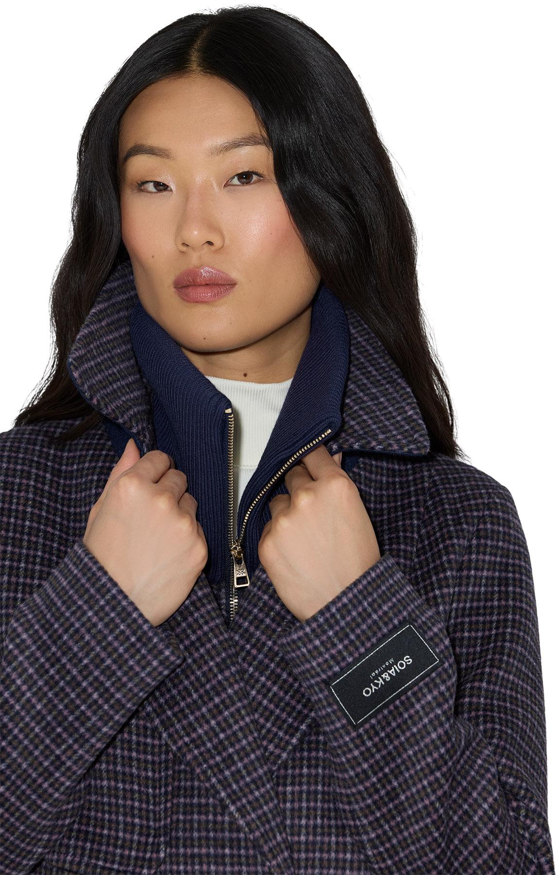 Product gallery image number 5 for product Fabianne-MC Mini-Check Wool Trench Coat with Bib - Women's