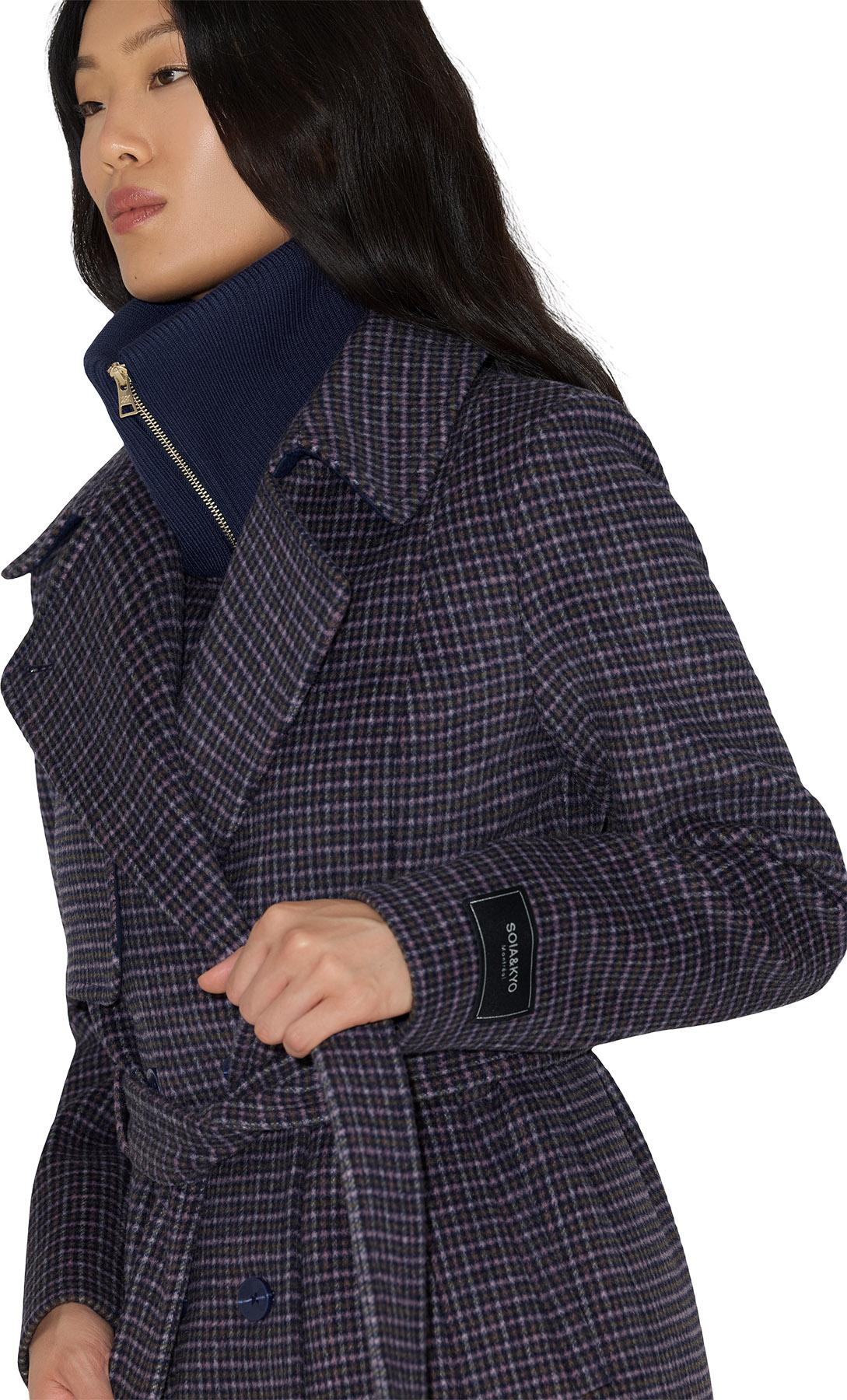 Product gallery image number 7 for product Fabianne-MC Mini-Check Wool Trench Coat with Bib - Women's