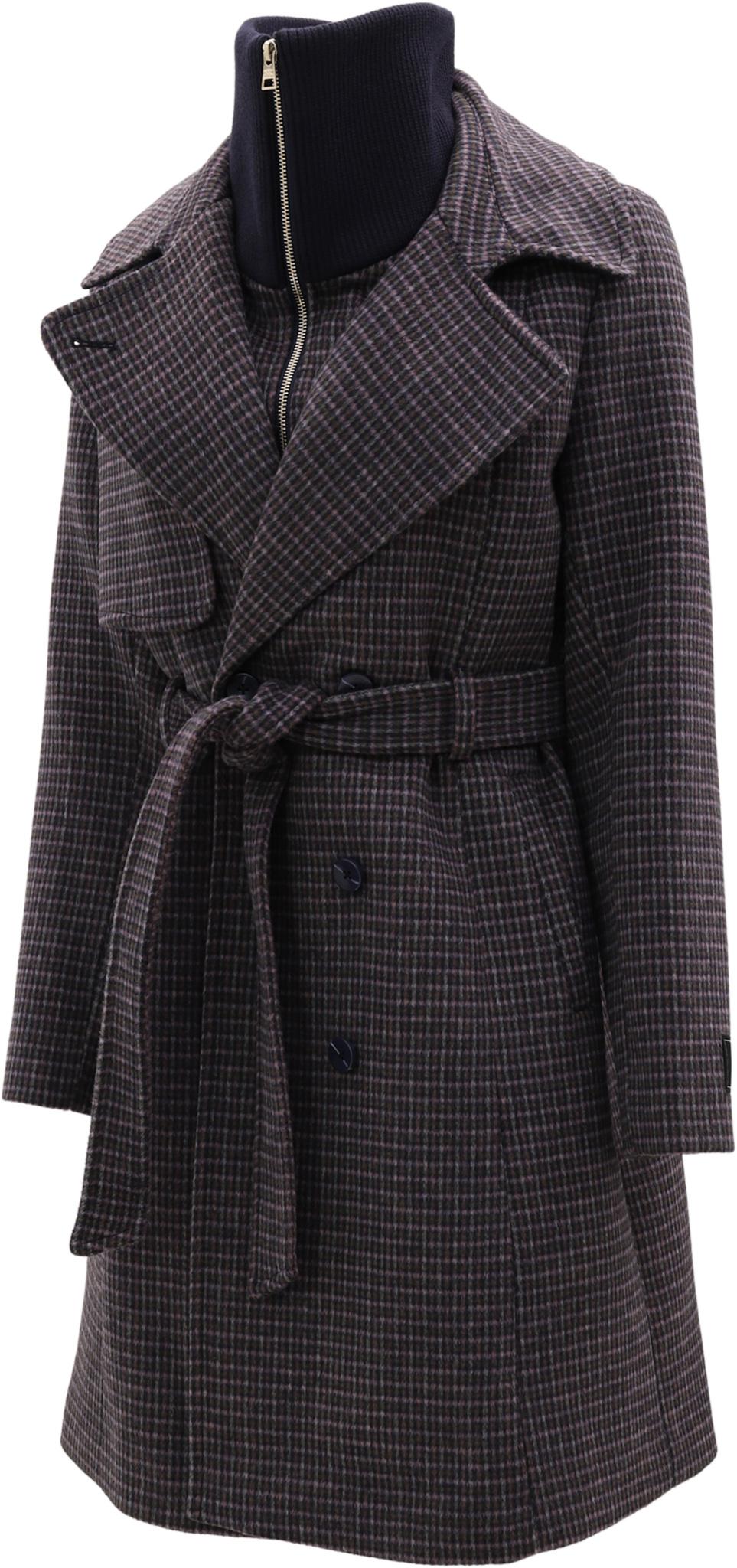 Product gallery image number 2 for product Fabianne-MC Mini-Check Wool Trench Coat with Bib - Women's