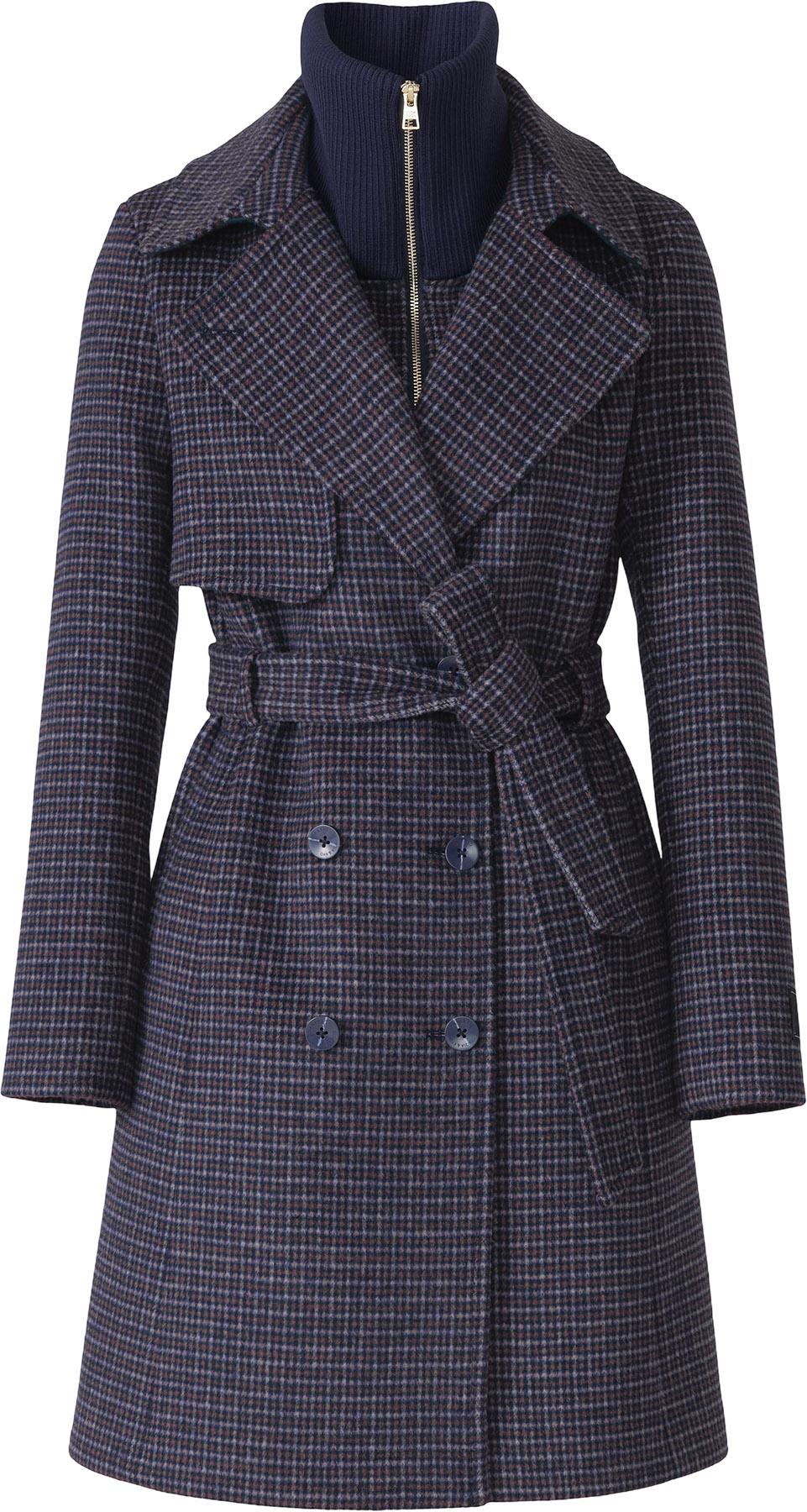 Product image for Fabianne-MC Mini-Check Wool Trench Coat with Bib - Women's