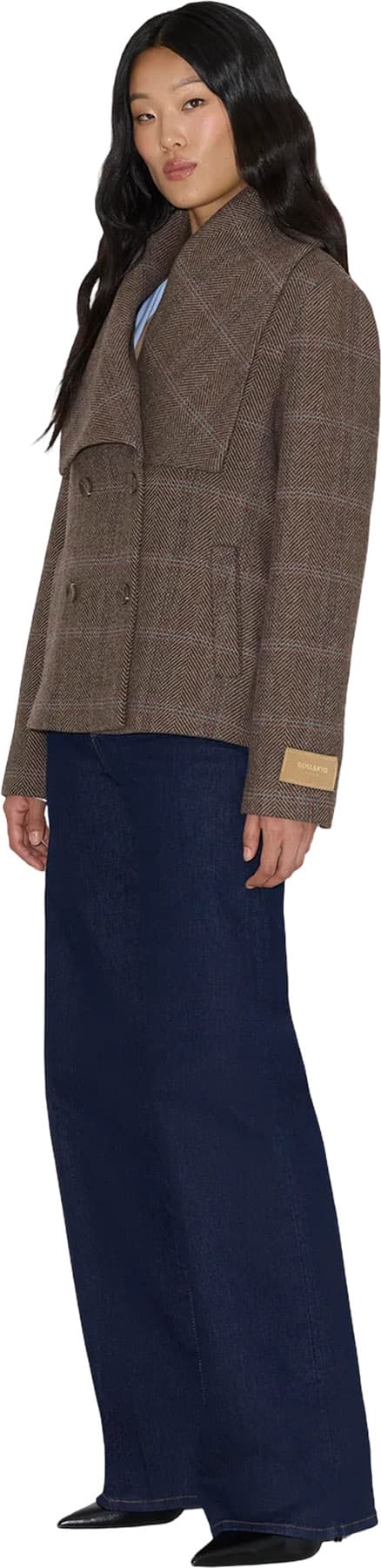 Product gallery image number 3 for product Tala-HC Double Breasted Herringbone Plaid Jacket - Women's