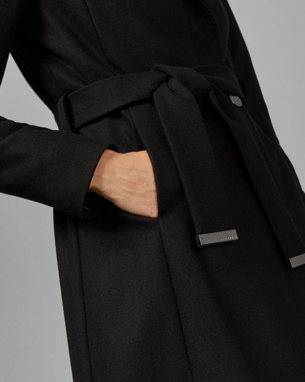 Product gallery image number 2 for product Ellgenc Long Belted Wrap Coat - Women's
