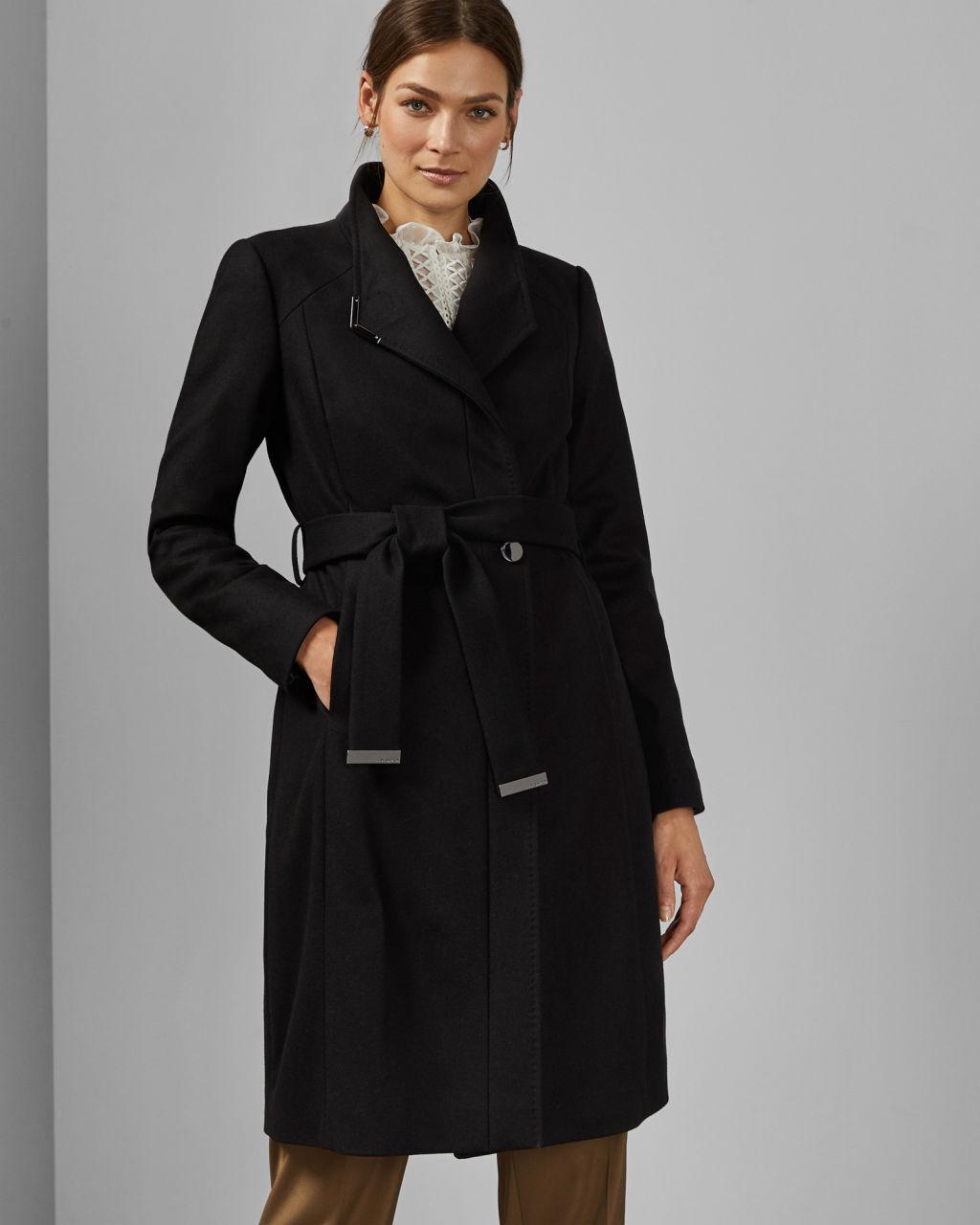 Product gallery image number 4 for product Ellgenc Long Belted Wrap Coat - Women's