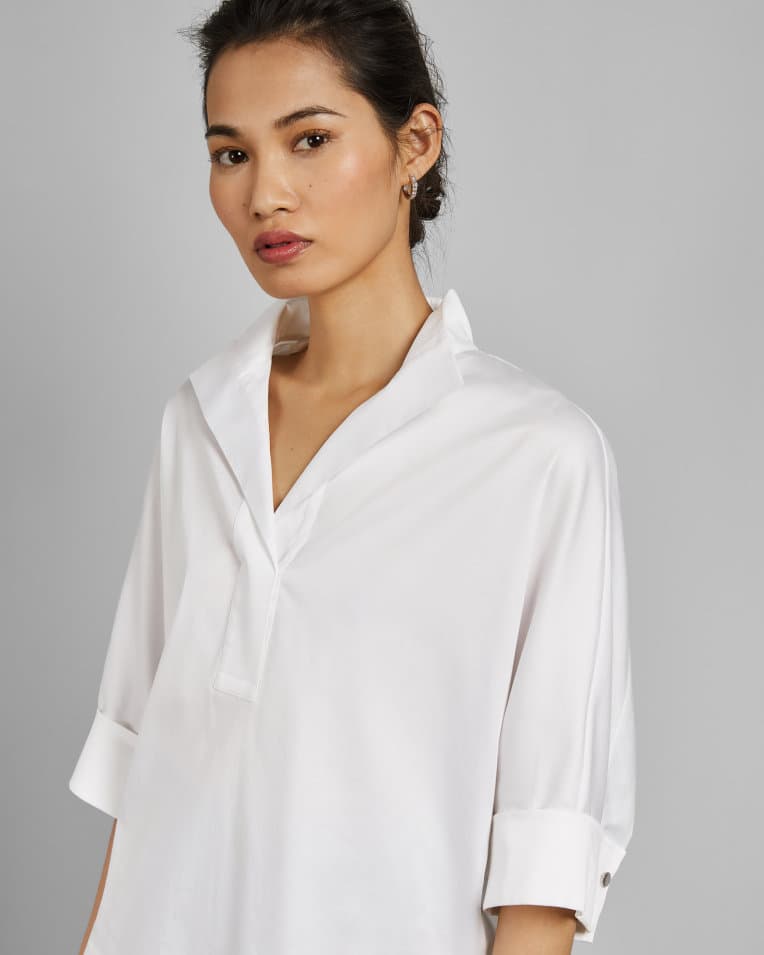 Product gallery image number 6 for product Avereye wide neck cotton batwing blouse - Women's